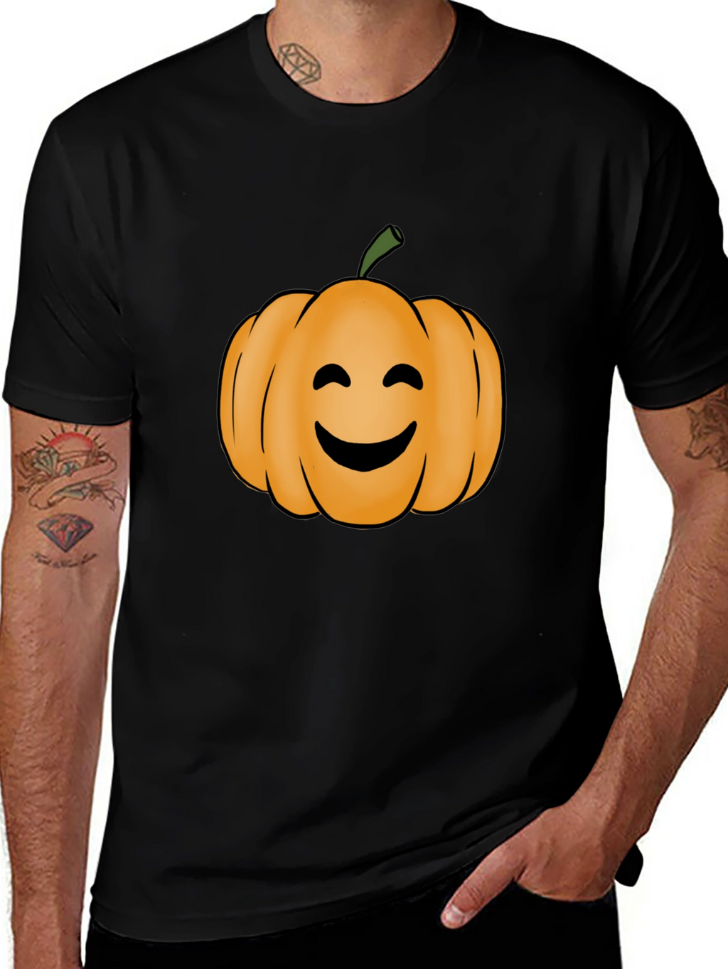 Smiling Pumpkin T-Shirt - Halloween Fun!