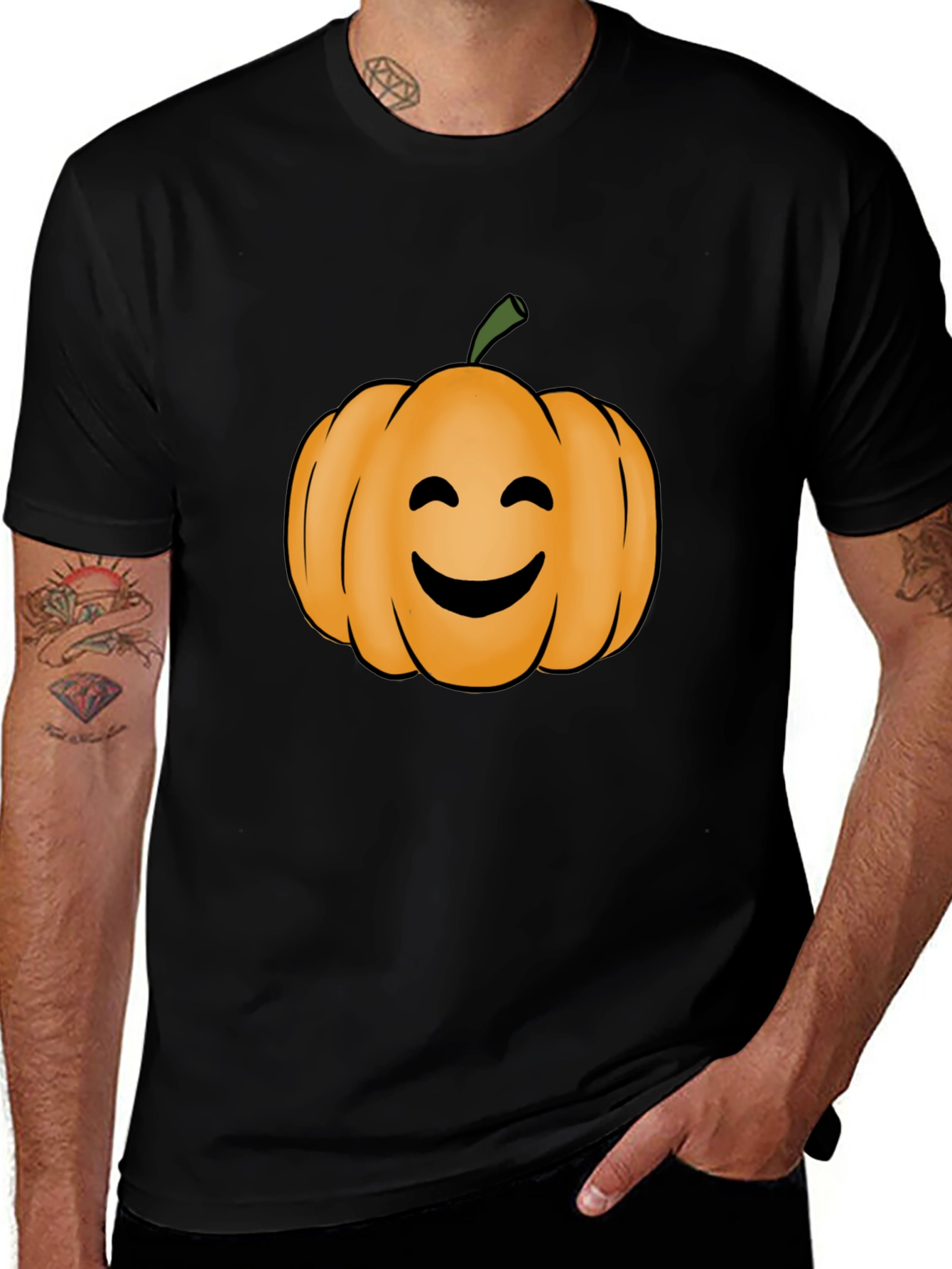 Smiling Pumpkin T-Shirt - Halloween Fun!
