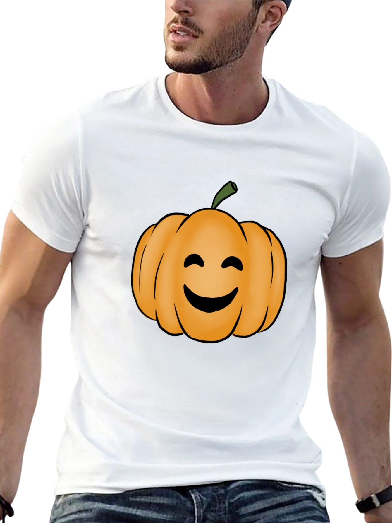 Smiling Pumpkin T-Shirt - Halloween Fun!