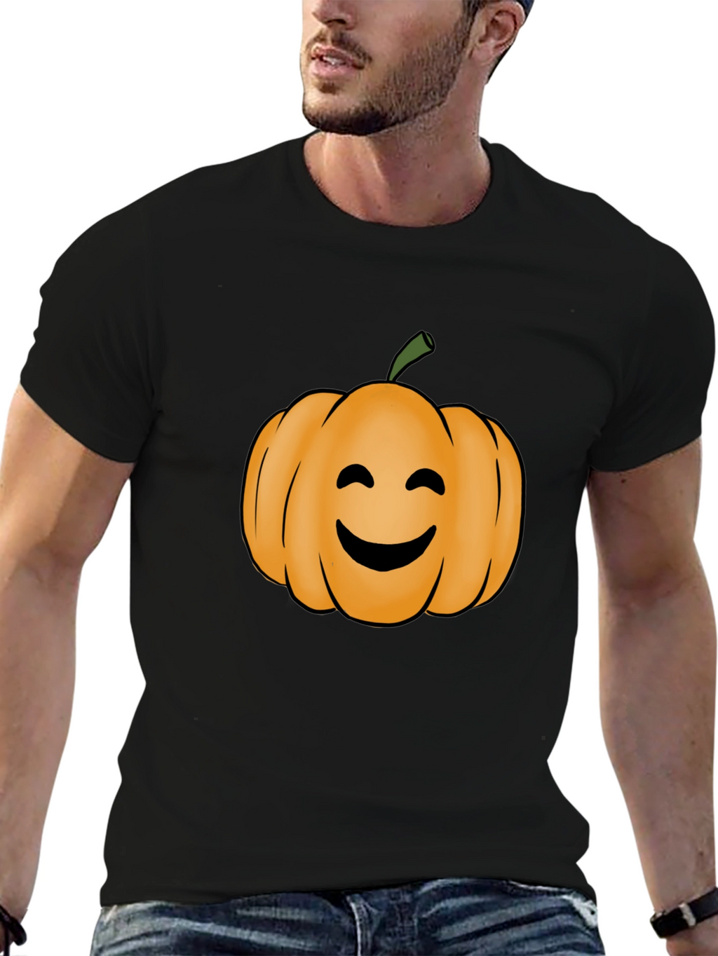 Smiling Pumpkin T-Shirt - Halloween Fun!