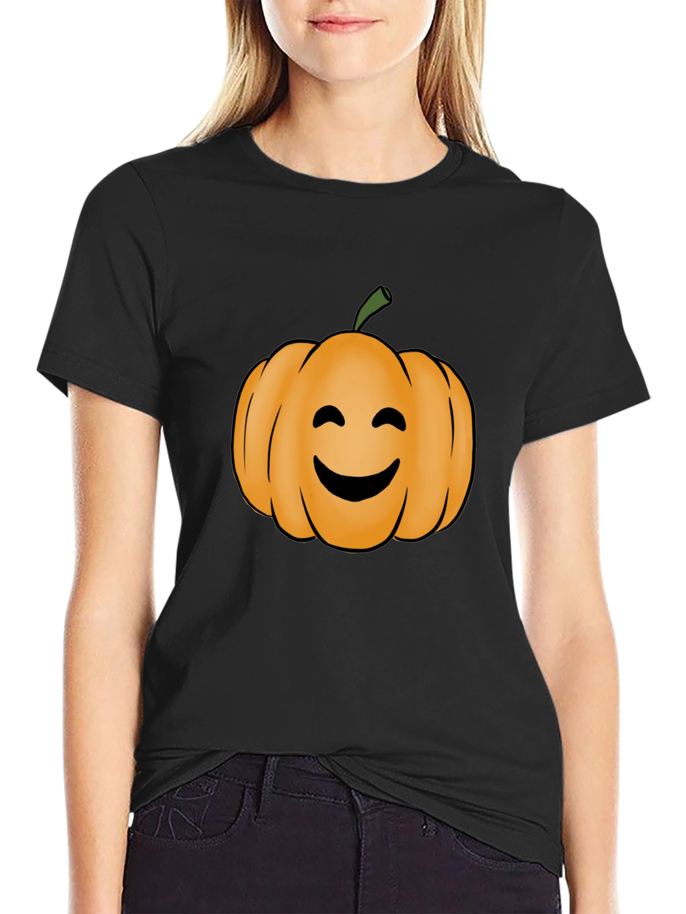 Smiling Pumpkin T-Shirt - Halloween Fun!