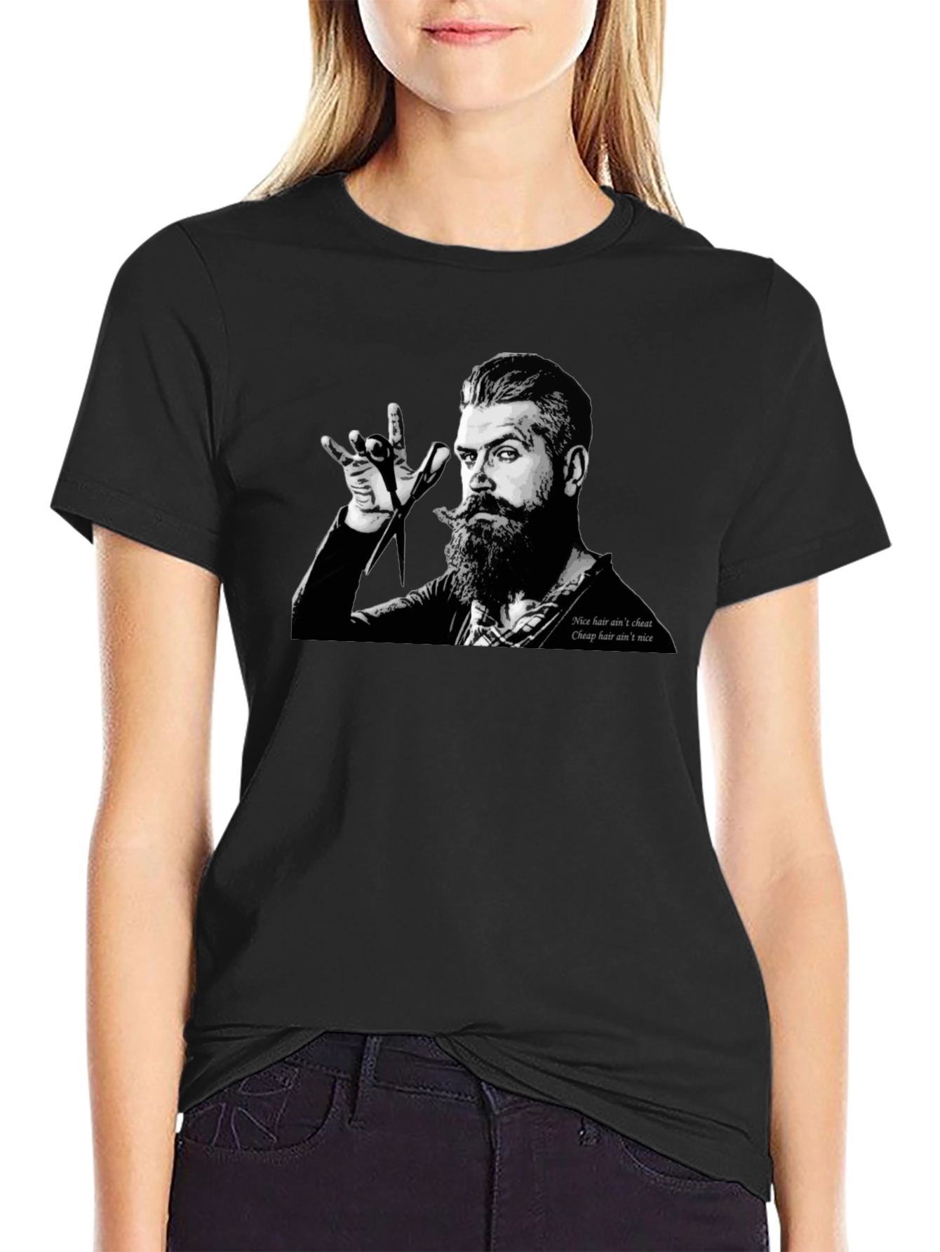 Barber Graphic Tee - Nice Hair Aint Cheap Black T-Shirt