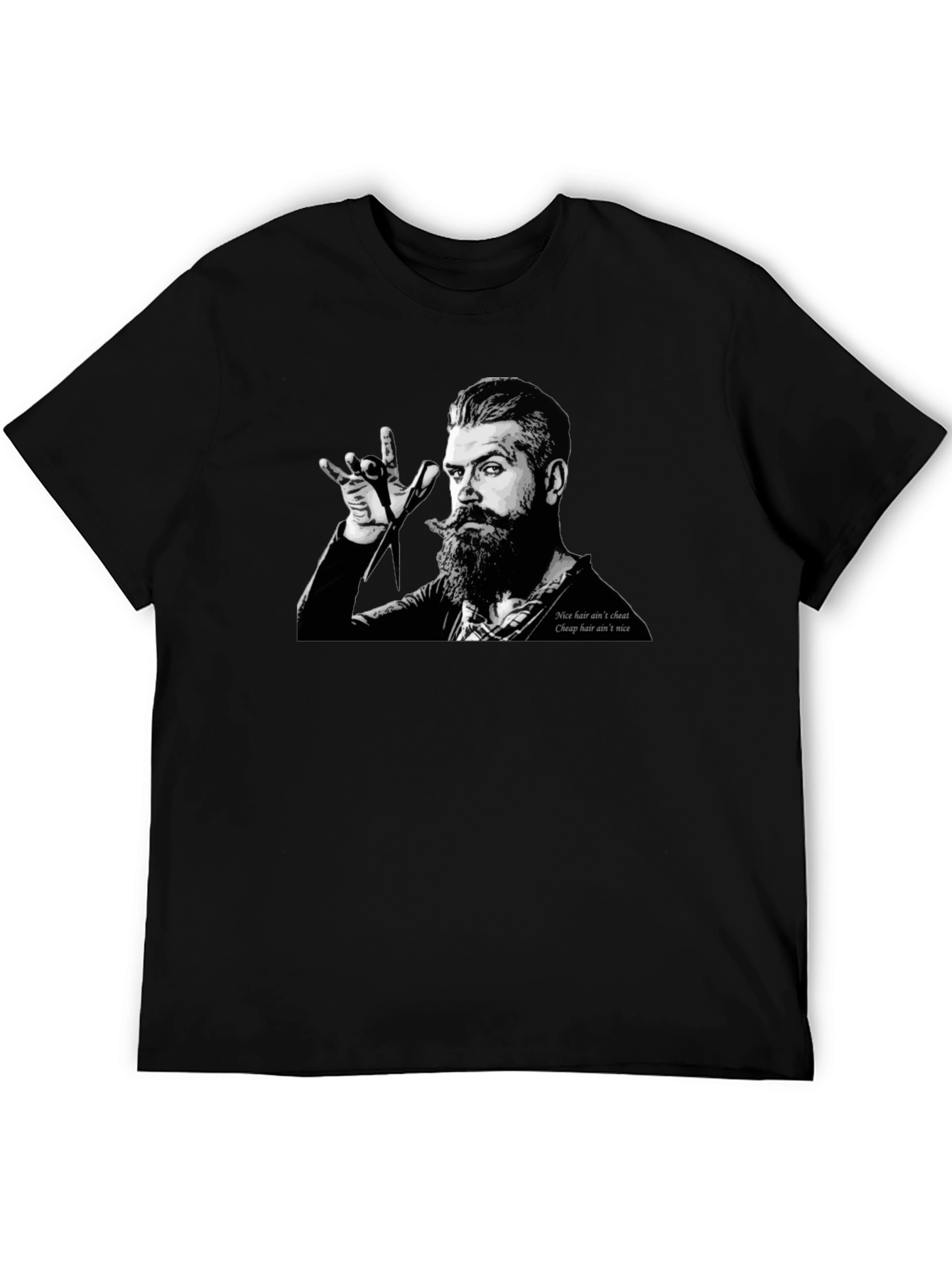 Barber Graphic Tee - Nice Hair Aint Cheap Black T-Shirt