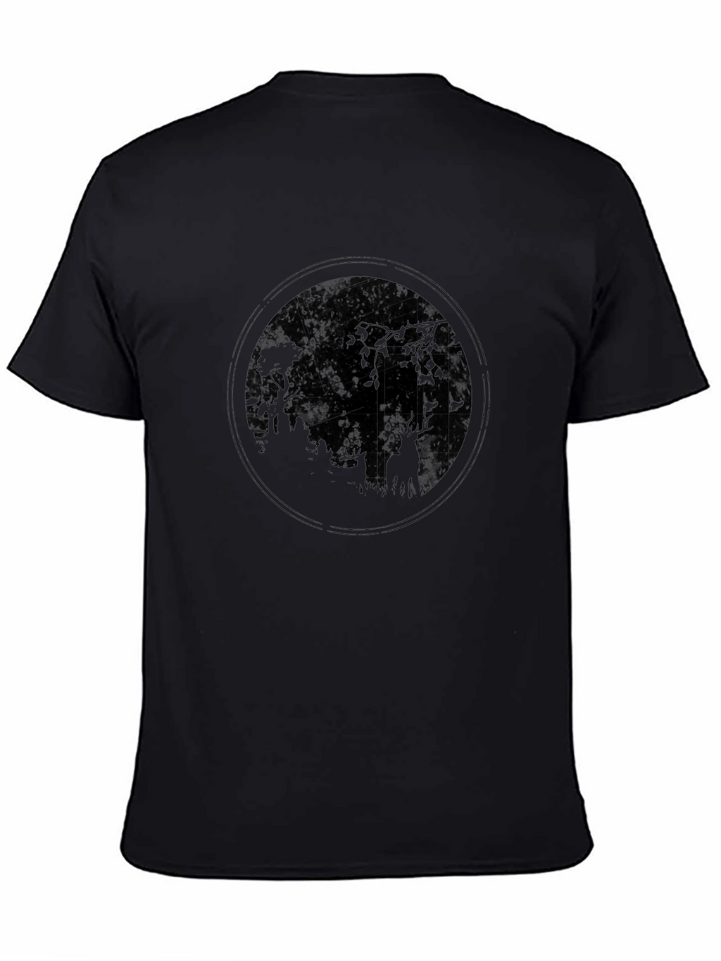 Nature Circle Graphic Tee - Black Cotton Blend