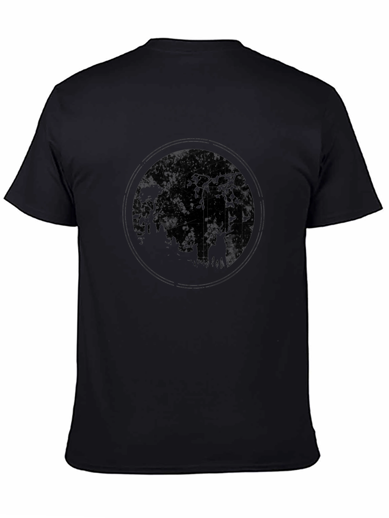 Nature Circle Graphic Tee - Black Cotton Blend
