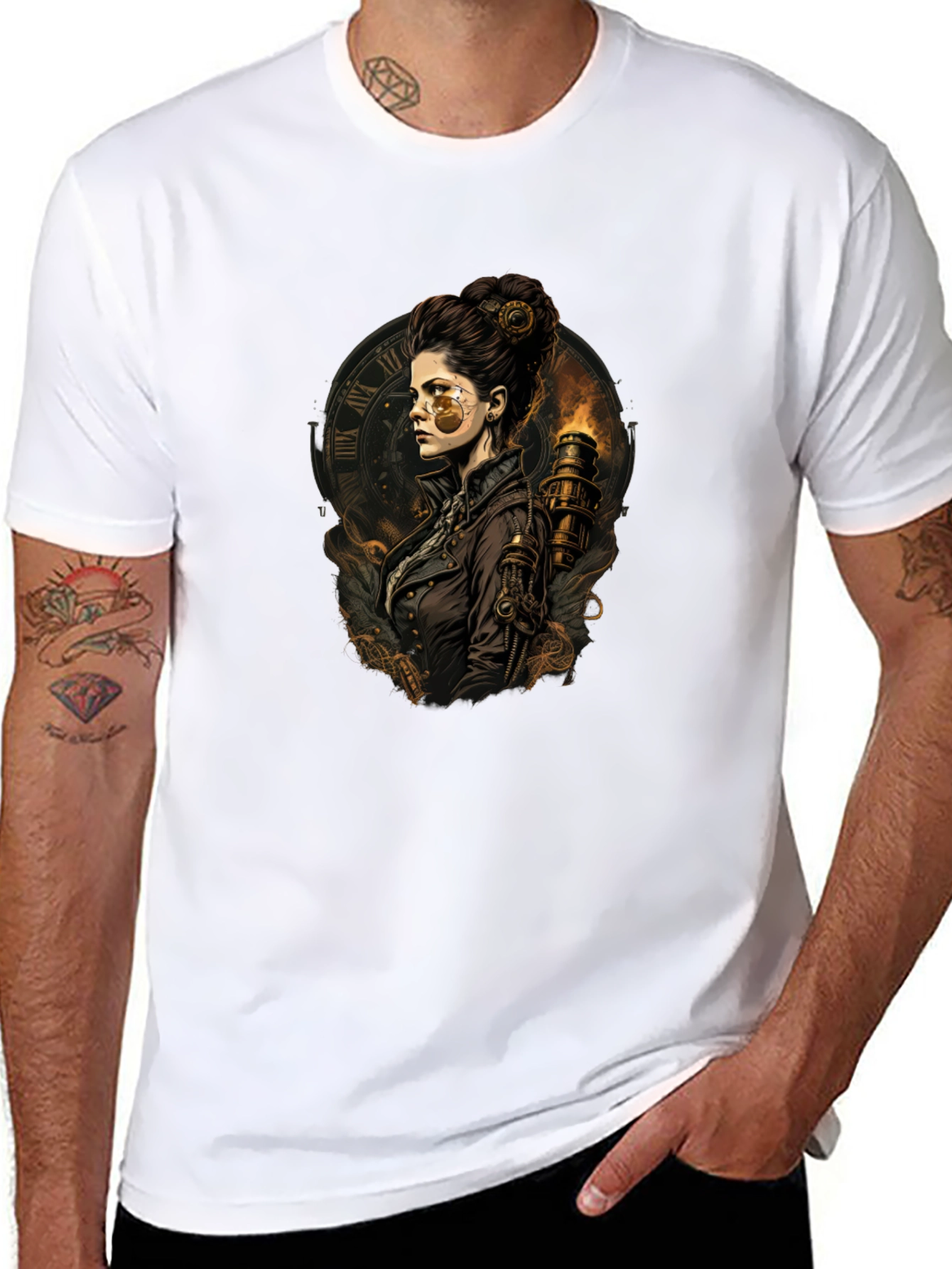 Steampunk Lady T-Shirt - Unique Graphic Tee