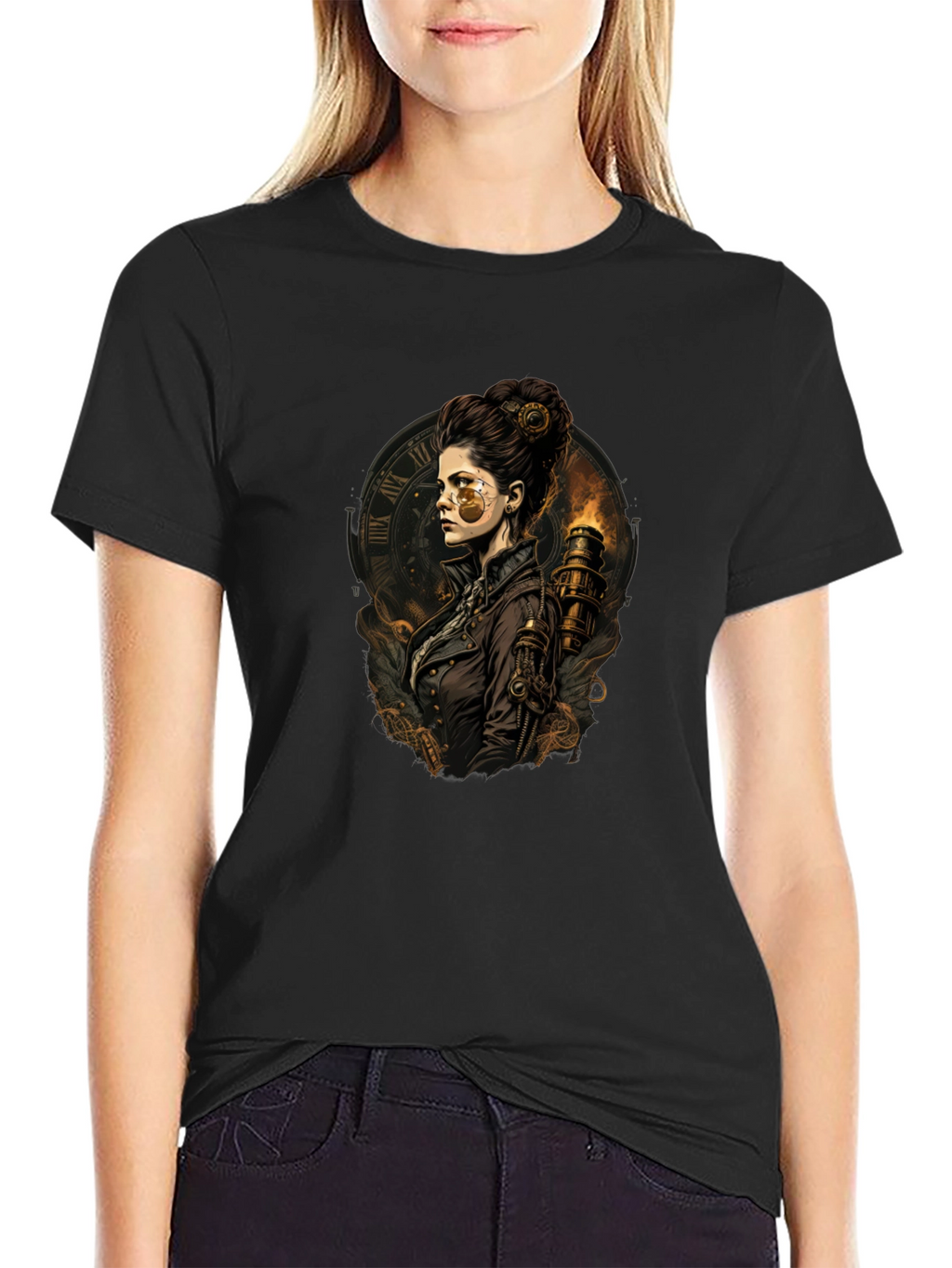 Steampunk Lady T-Shirt - Unique Graphic Tee
