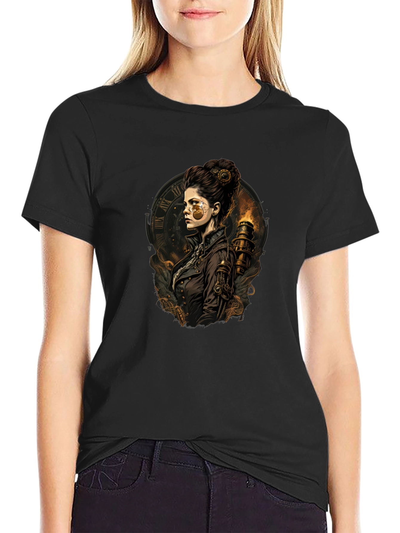 Steampunk Lady T-Shirt - Unique Graphic Tee