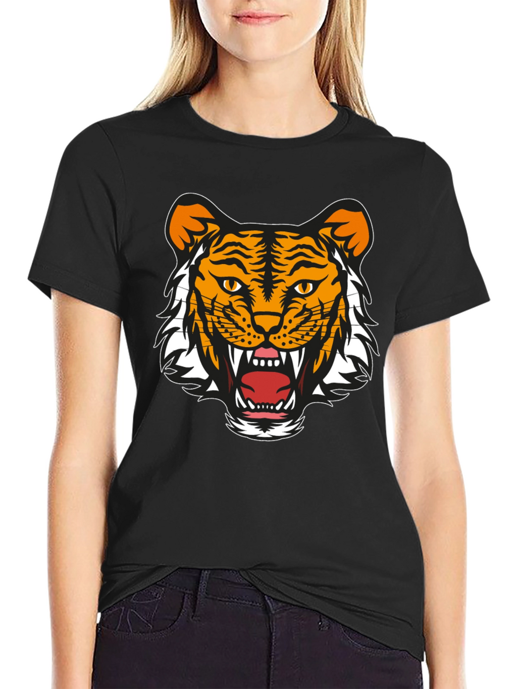 Bold Tiger Graphic Tee - Black