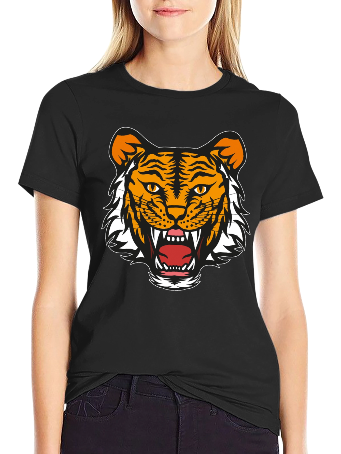 Bold Tiger Graphic Tee - Black