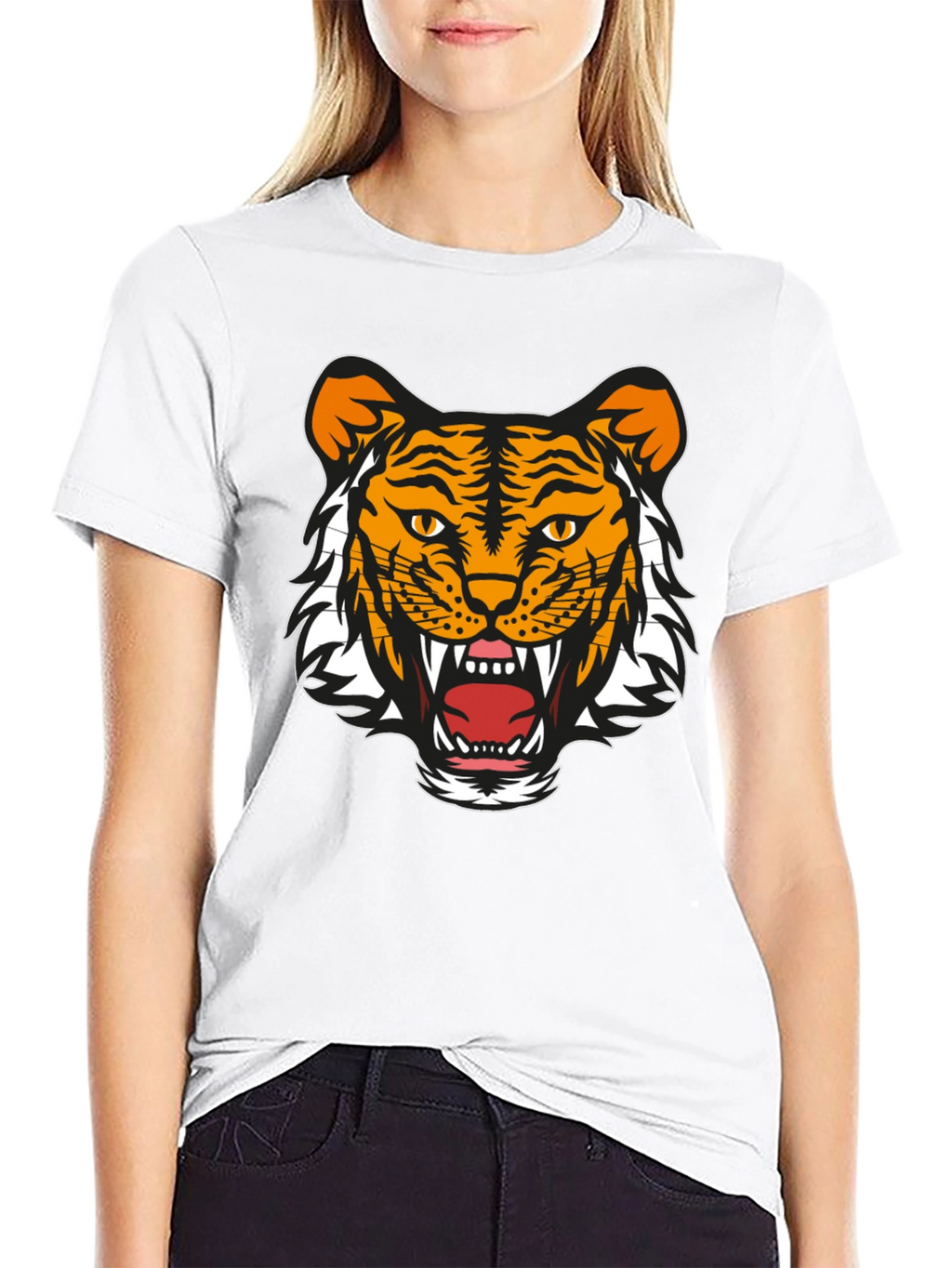 Bold Tiger Graphic Tee - Black