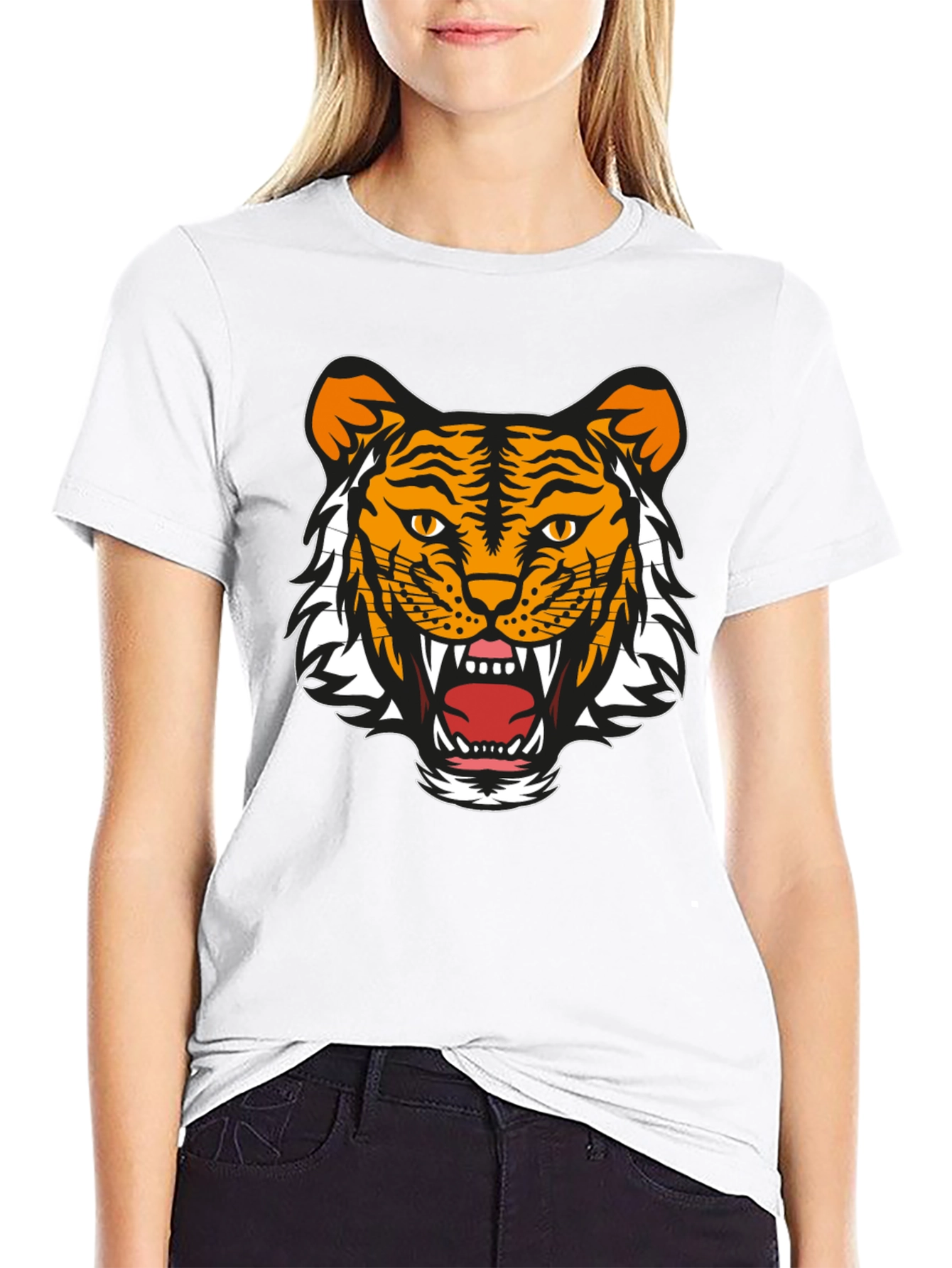Bold Tiger Graphic Tee - Black