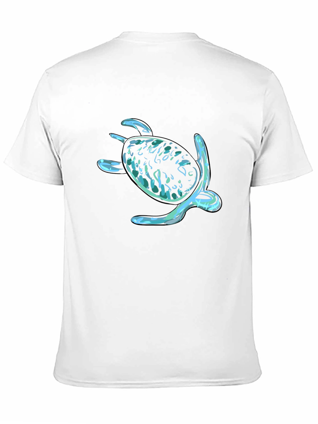 Sea Turtle Graphic Print Black T-Shirt