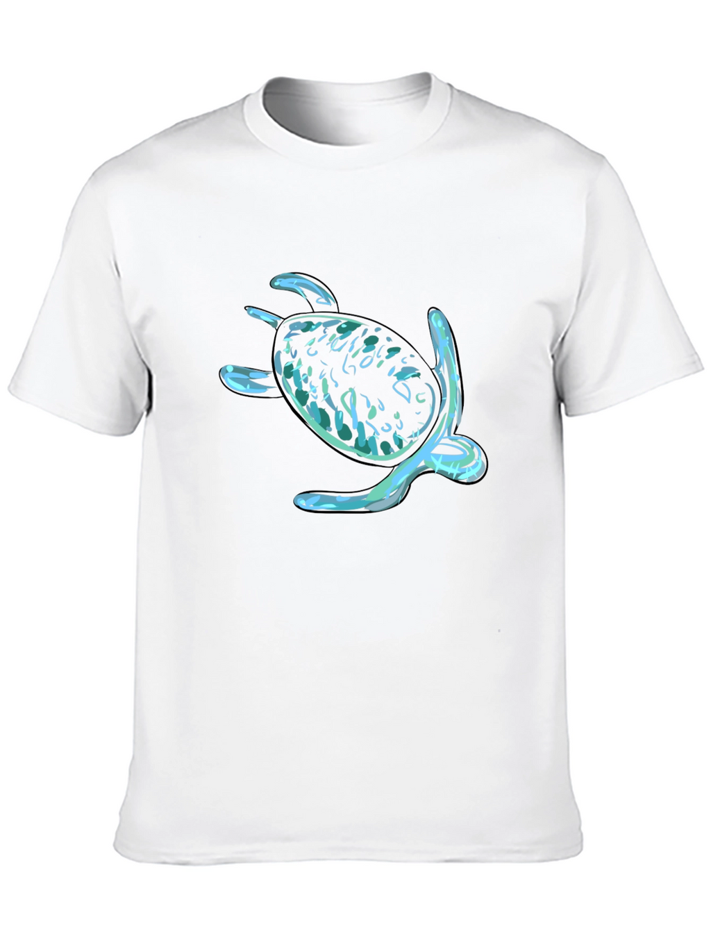 Sea Turtle Graphic Print Black T-Shirt
