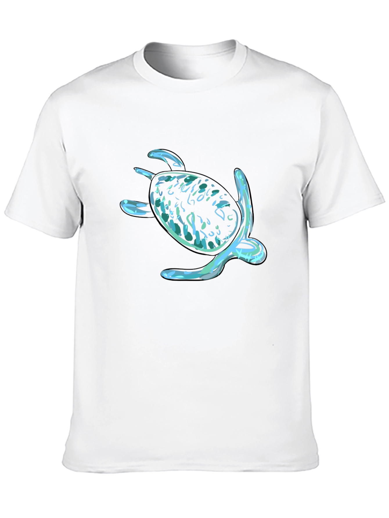 Sea Turtle Graphic Print Black T-Shirt