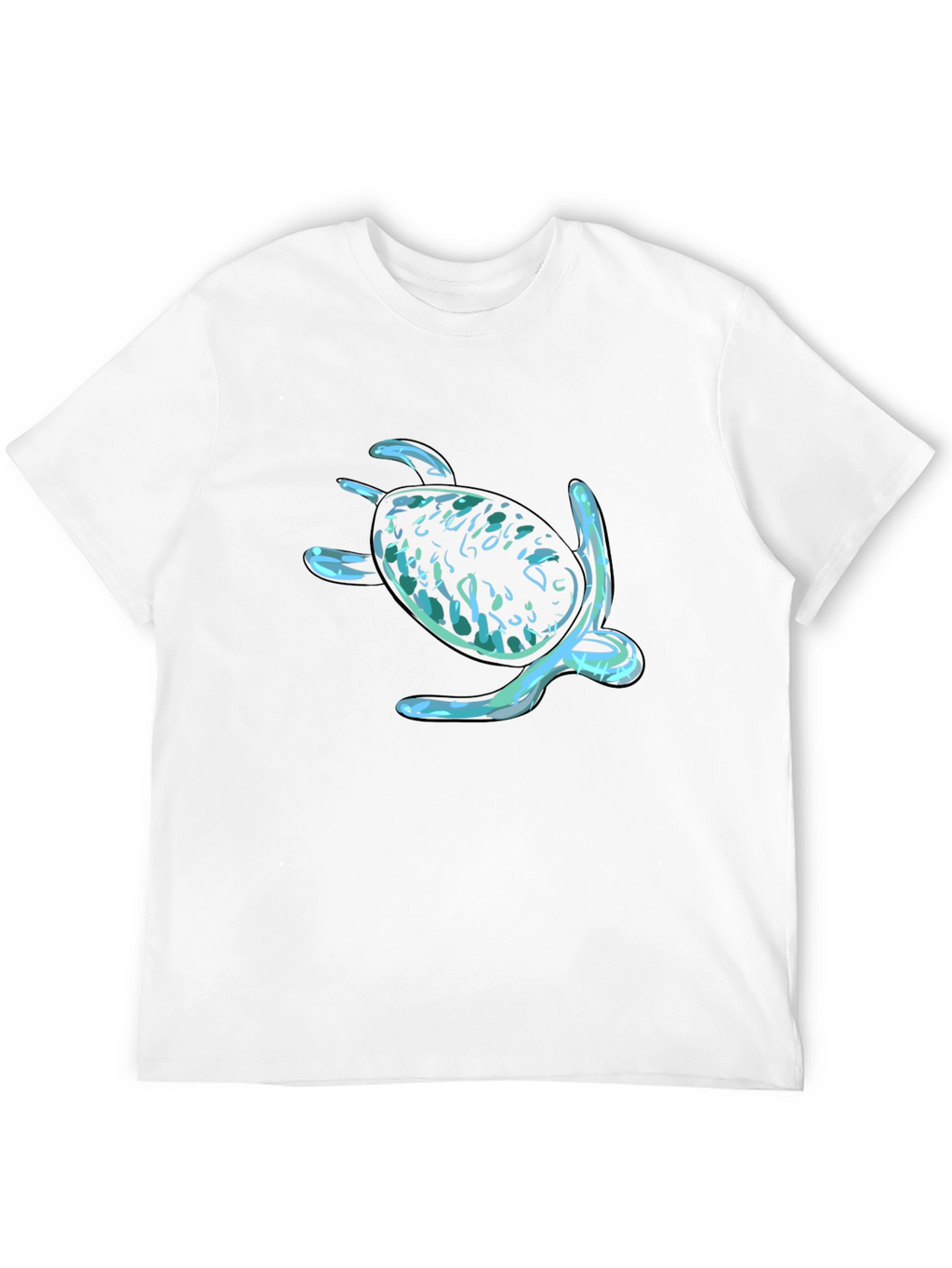 Sea Turtle Graphic Print Black T-Shirt