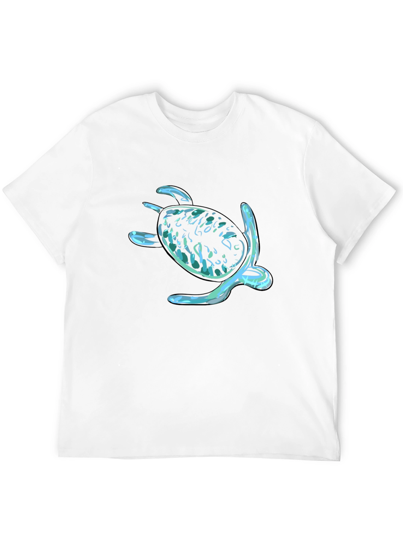 Sea Turtle Graphic Print Black T-Shirt