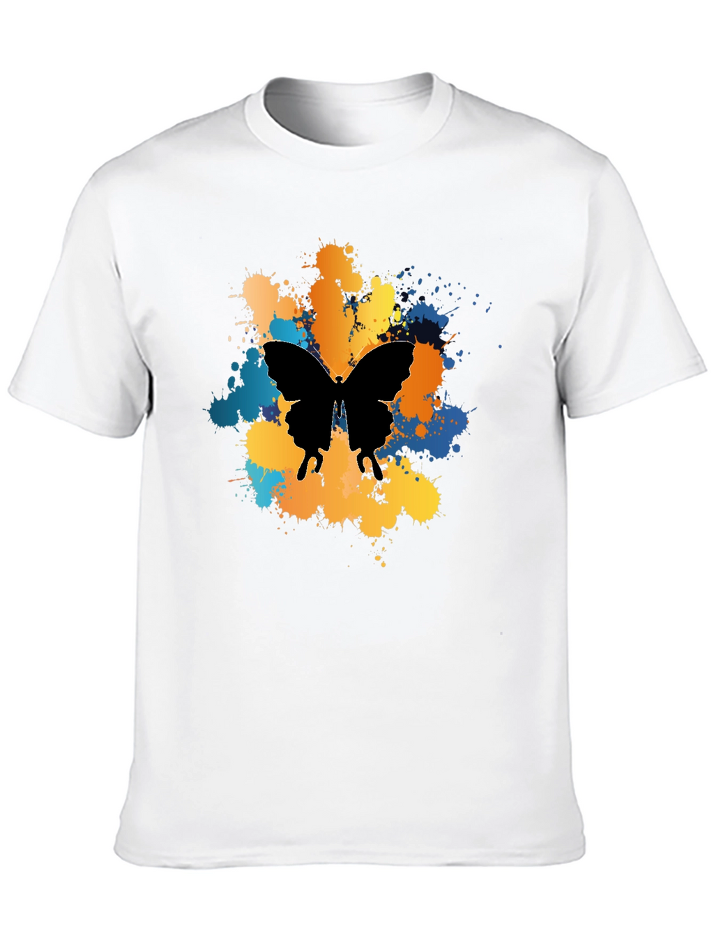 Butterfly Splatter Graphic Black T-Shirt
