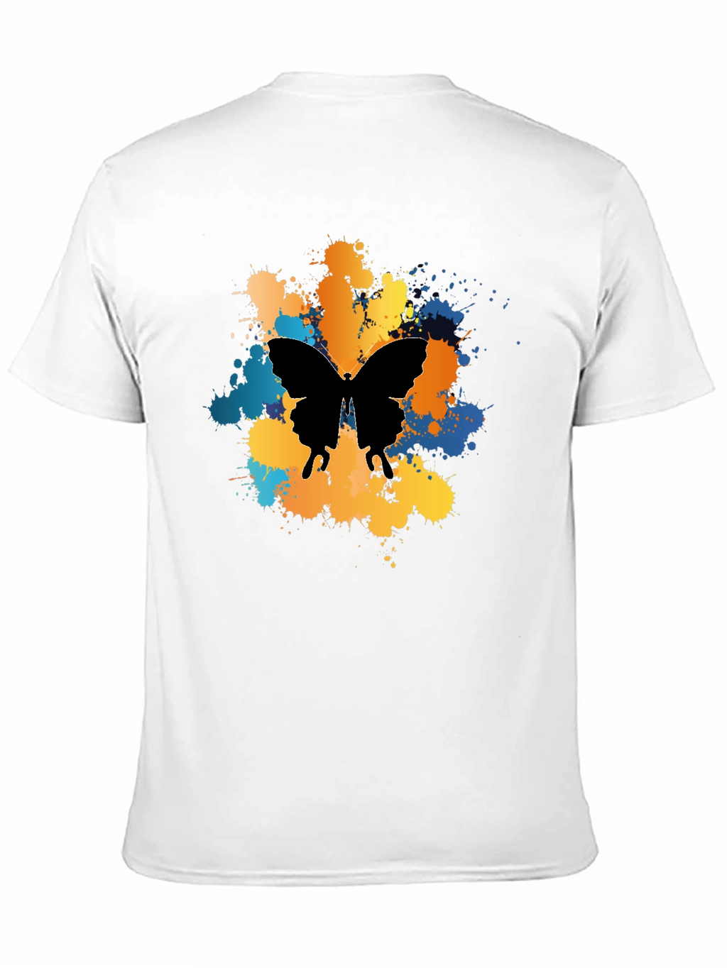 Butterfly Splatter Graphic Black T-Shirt
