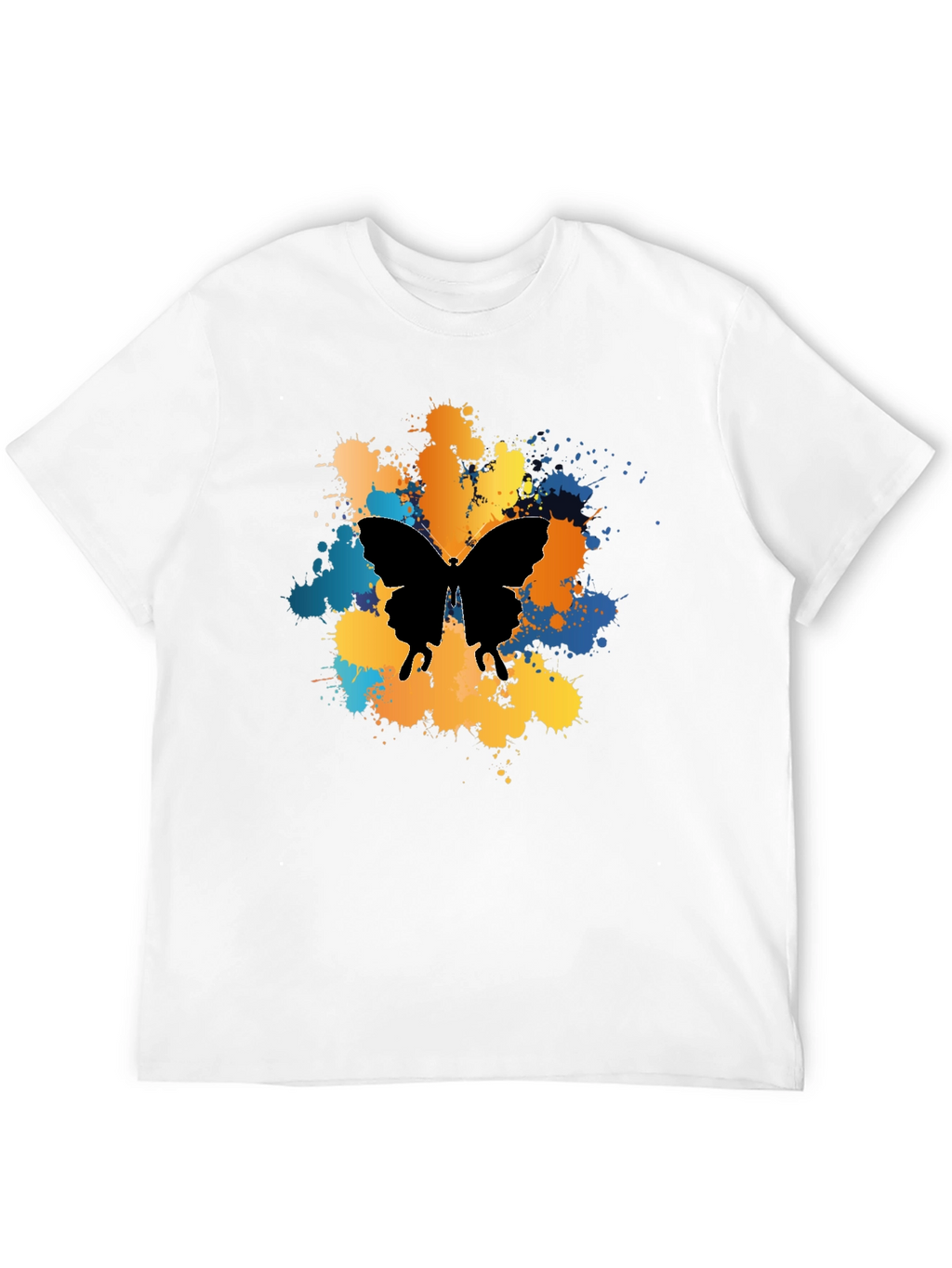 Butterfly Splatter Graphic Black T-Shirt