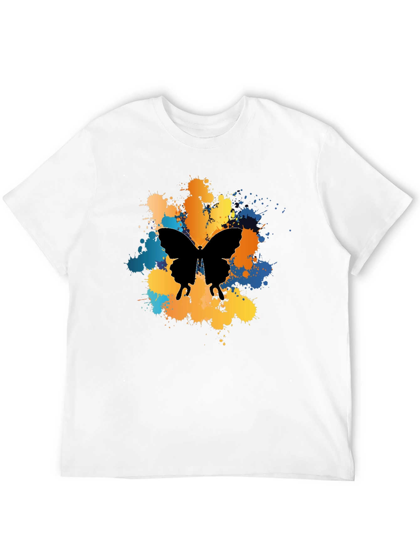 Butterfly Splatter Graphic Black T-Shirt