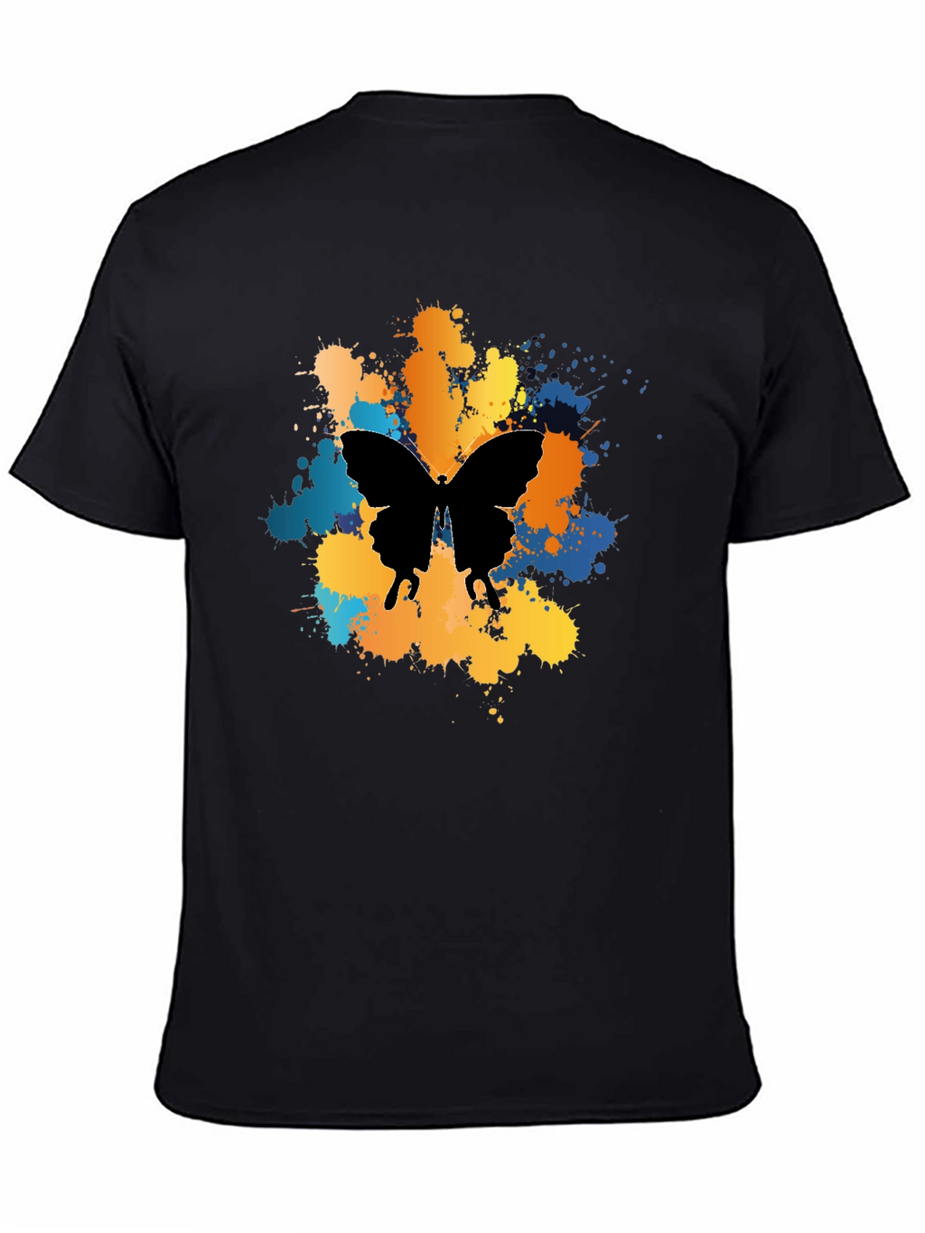 Butterfly Splatter Graphic Black T-Shirt