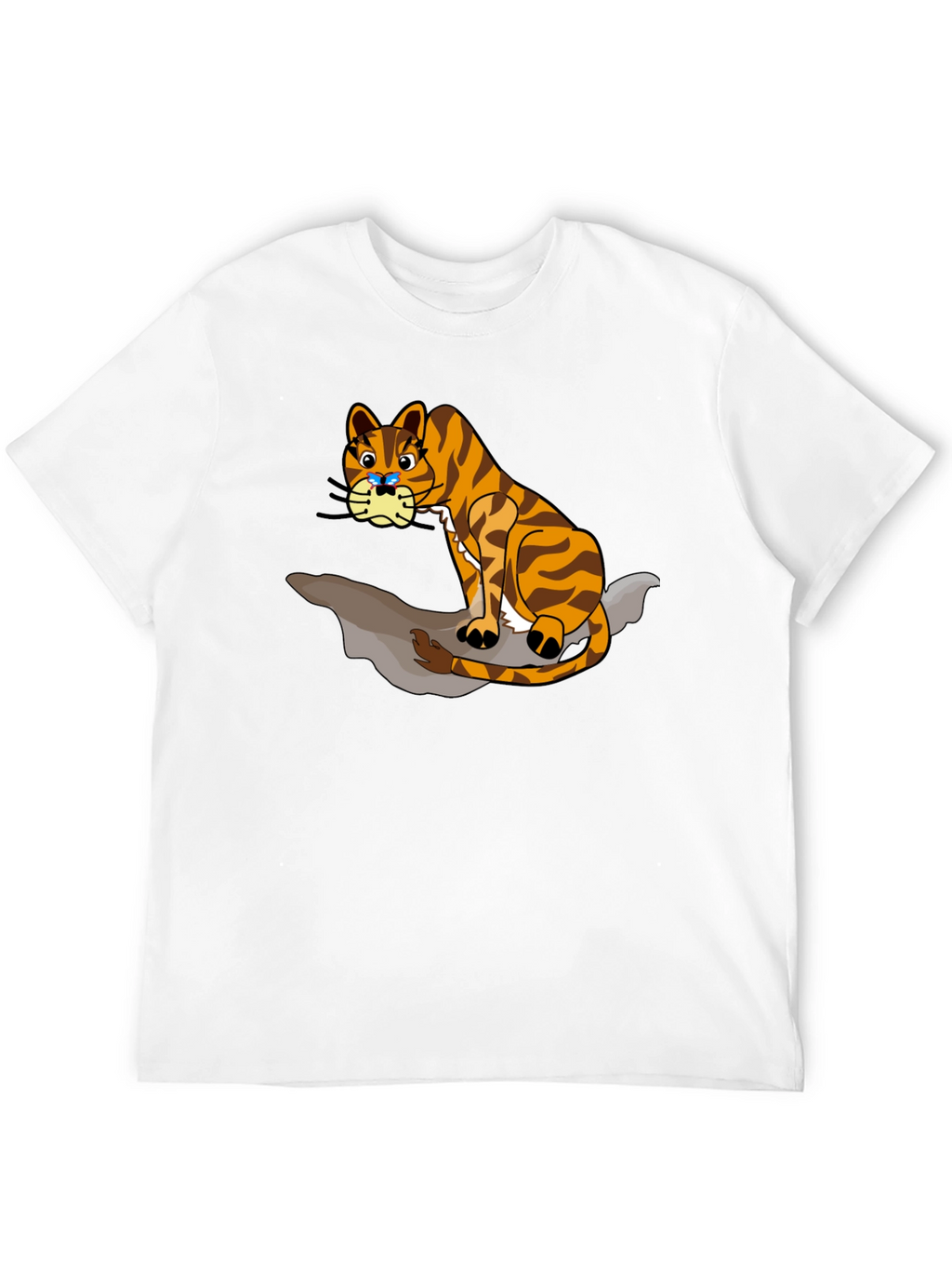 Cartoon Tiger Graphic T-Shirt