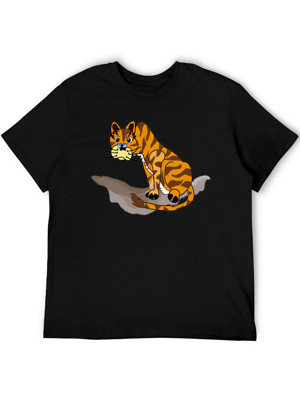 Cartoon Tiger Graphic T-Shirt