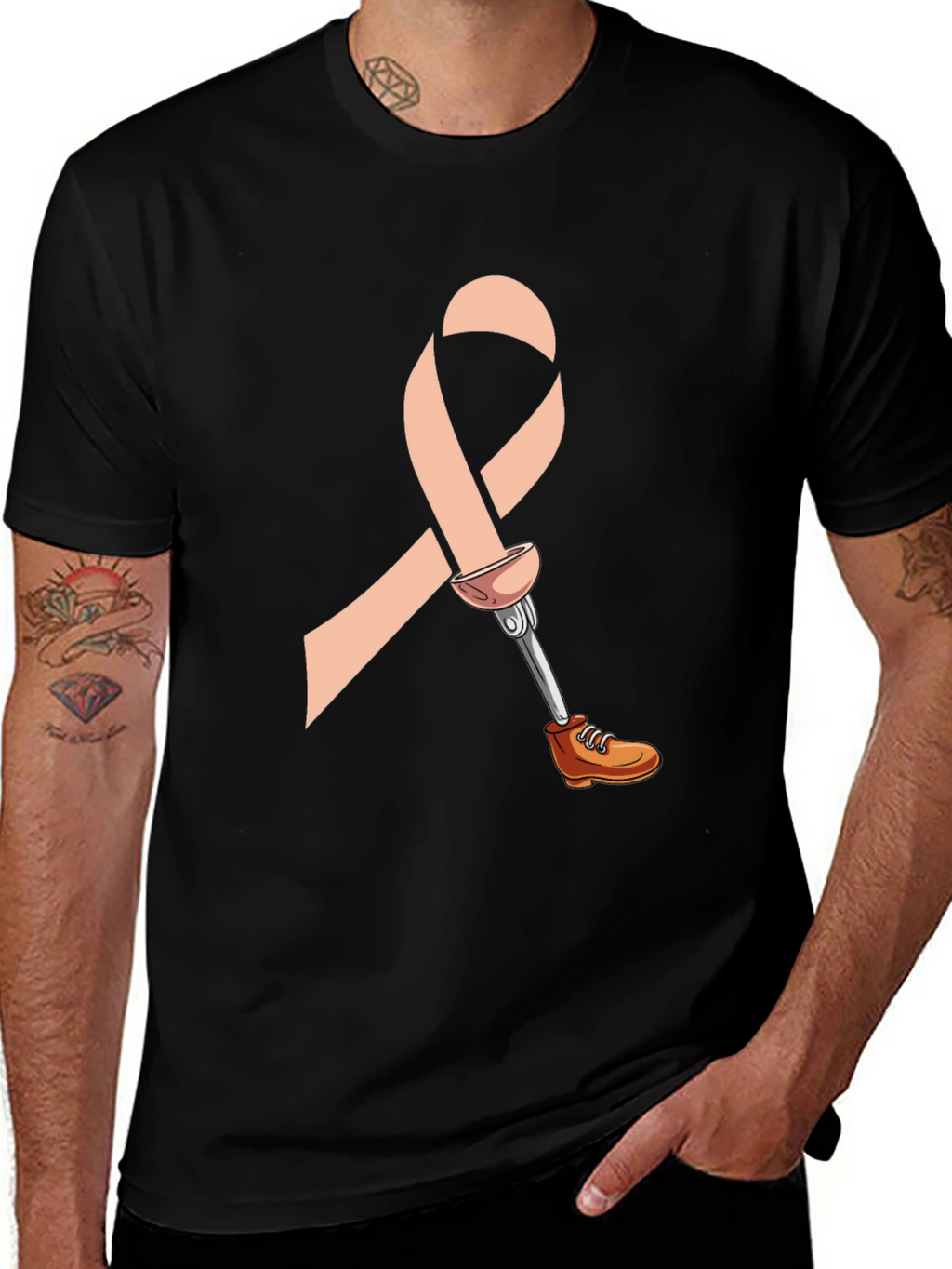 Prosthetic Awareness Ribbon Graphic T-Shirt