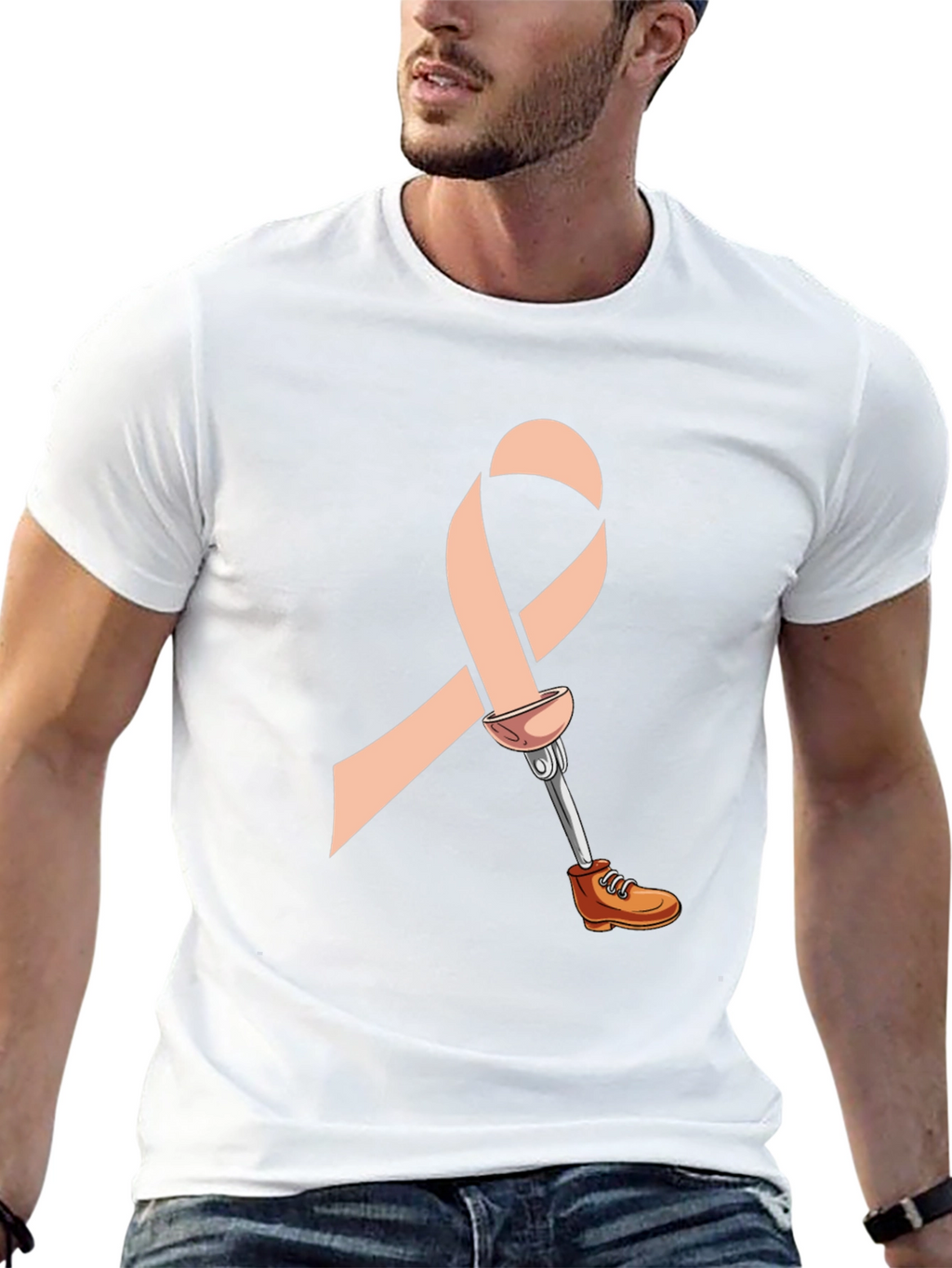 Prosthetic Awareness Ribbon Graphic T-Shirt
