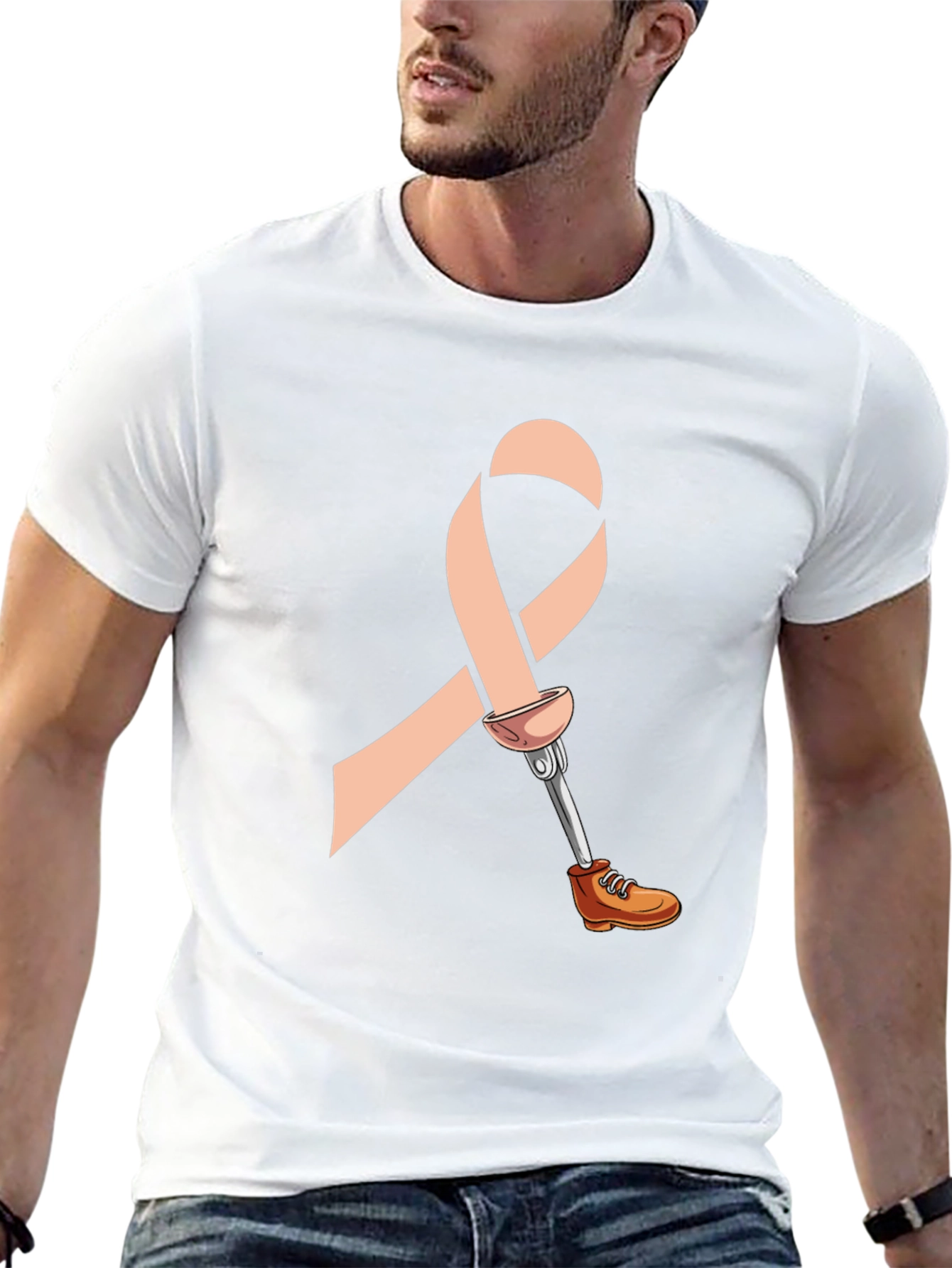 Prosthetic Awareness Ribbon Graphic T-Shirt