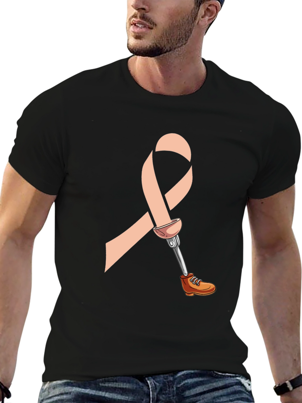 Prosthetic Awareness Ribbon Graphic T-Shirt