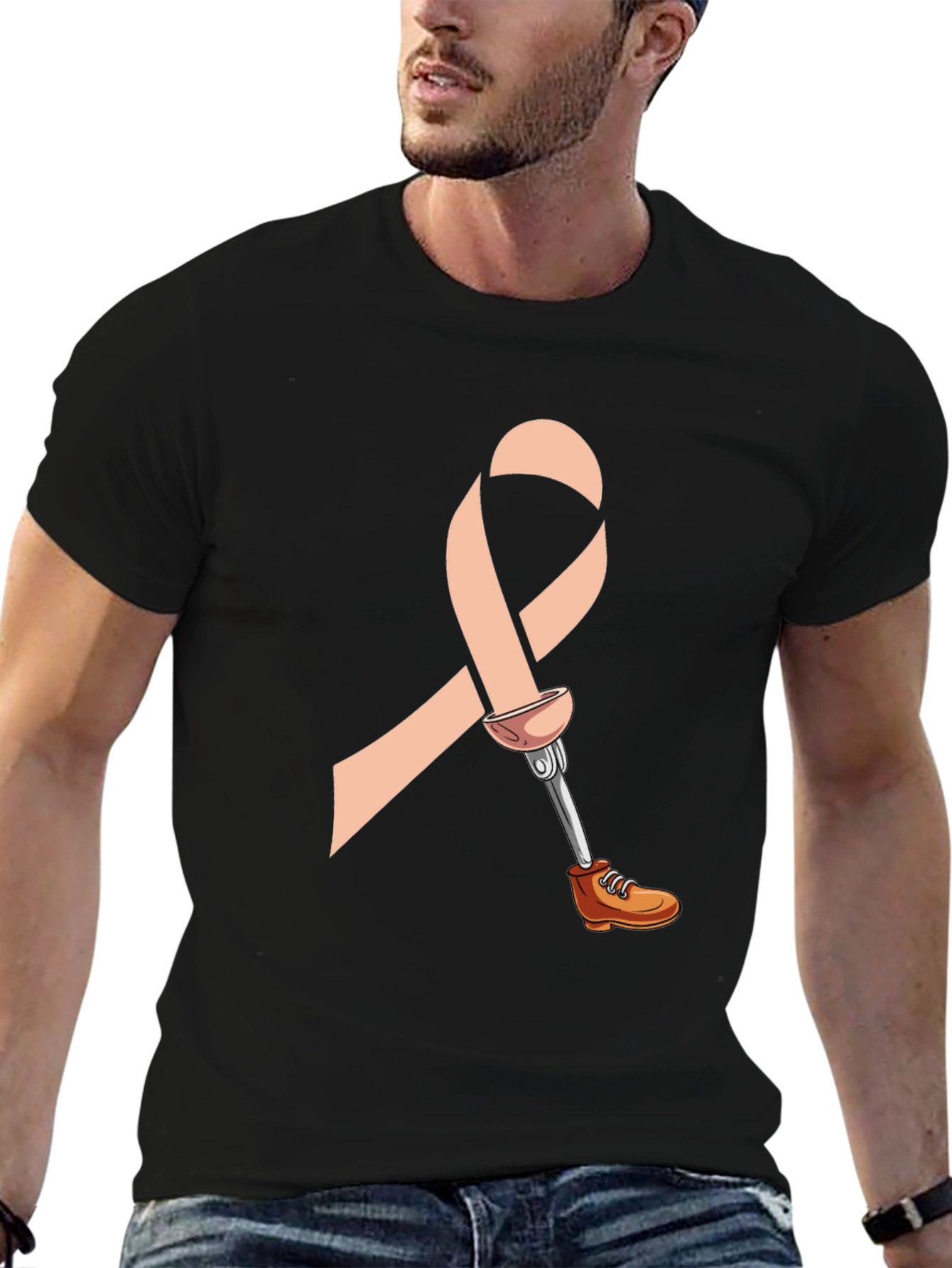 Prosthetic Awareness Ribbon Graphic T-Shirt