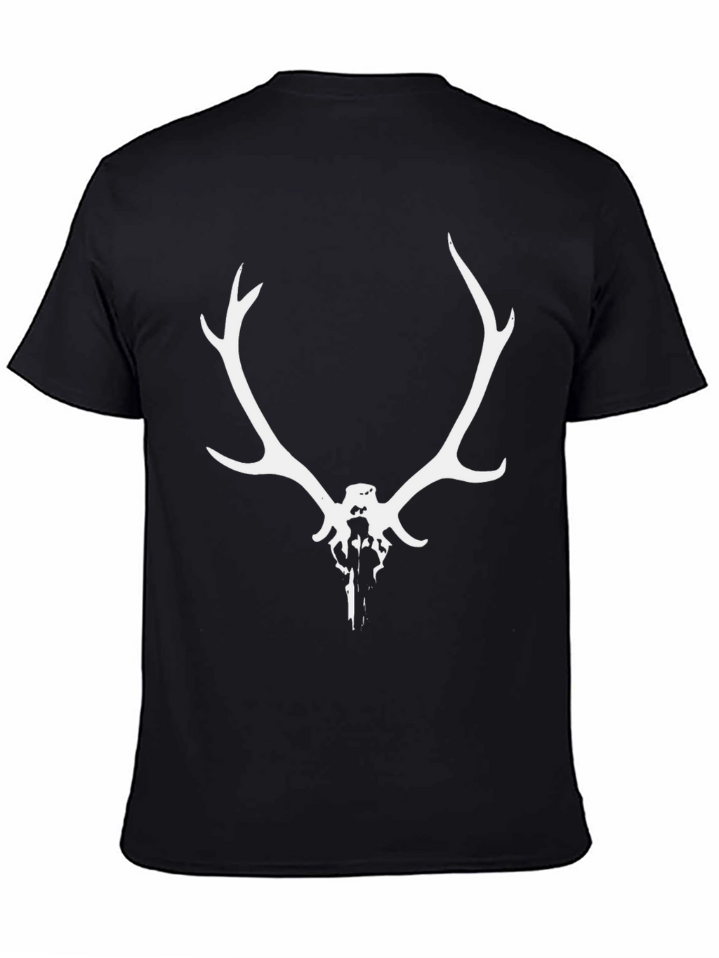 Antler Skull Graphic Tee - Mens Black T-Shirt