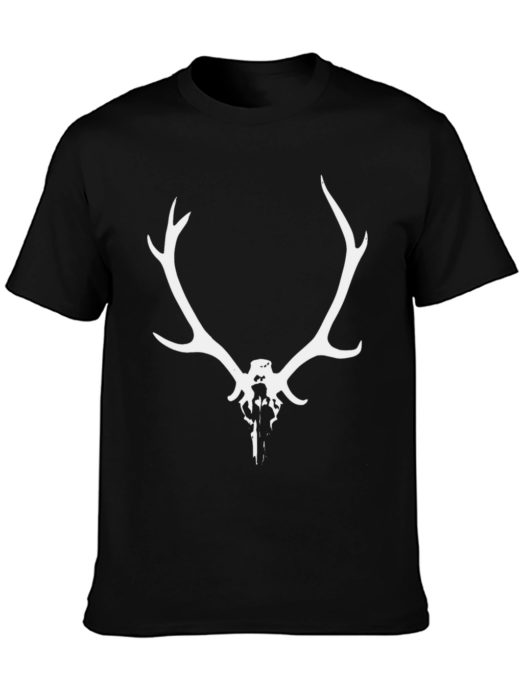 Antler Skull Graphic Tee - Mens Black T-Shirt