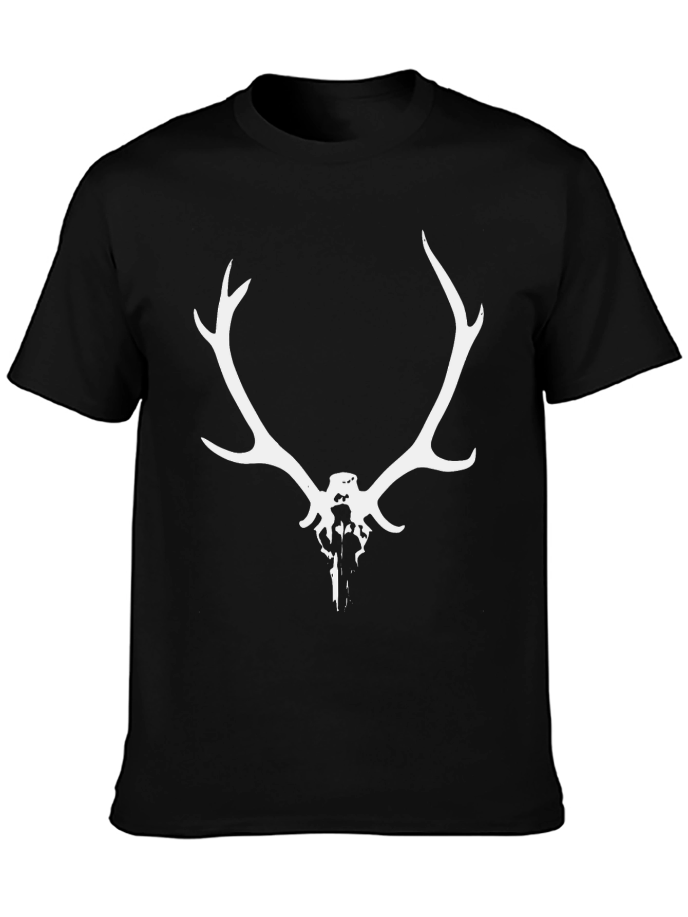 Antler Skull Graphic Tee - Mens Black T-Shirt