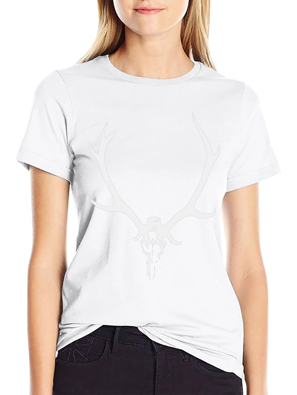 Antler Skull Graphic Tee - Mens Black T-Shirt