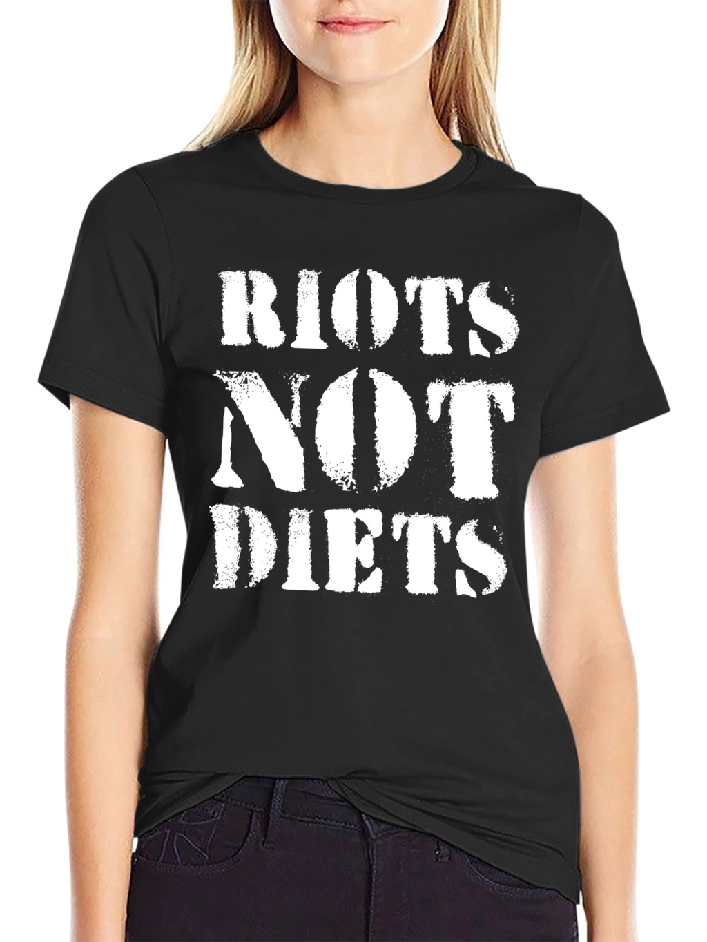 Riots Not Diets Graphic Tee - Bold Statement T-Shirt