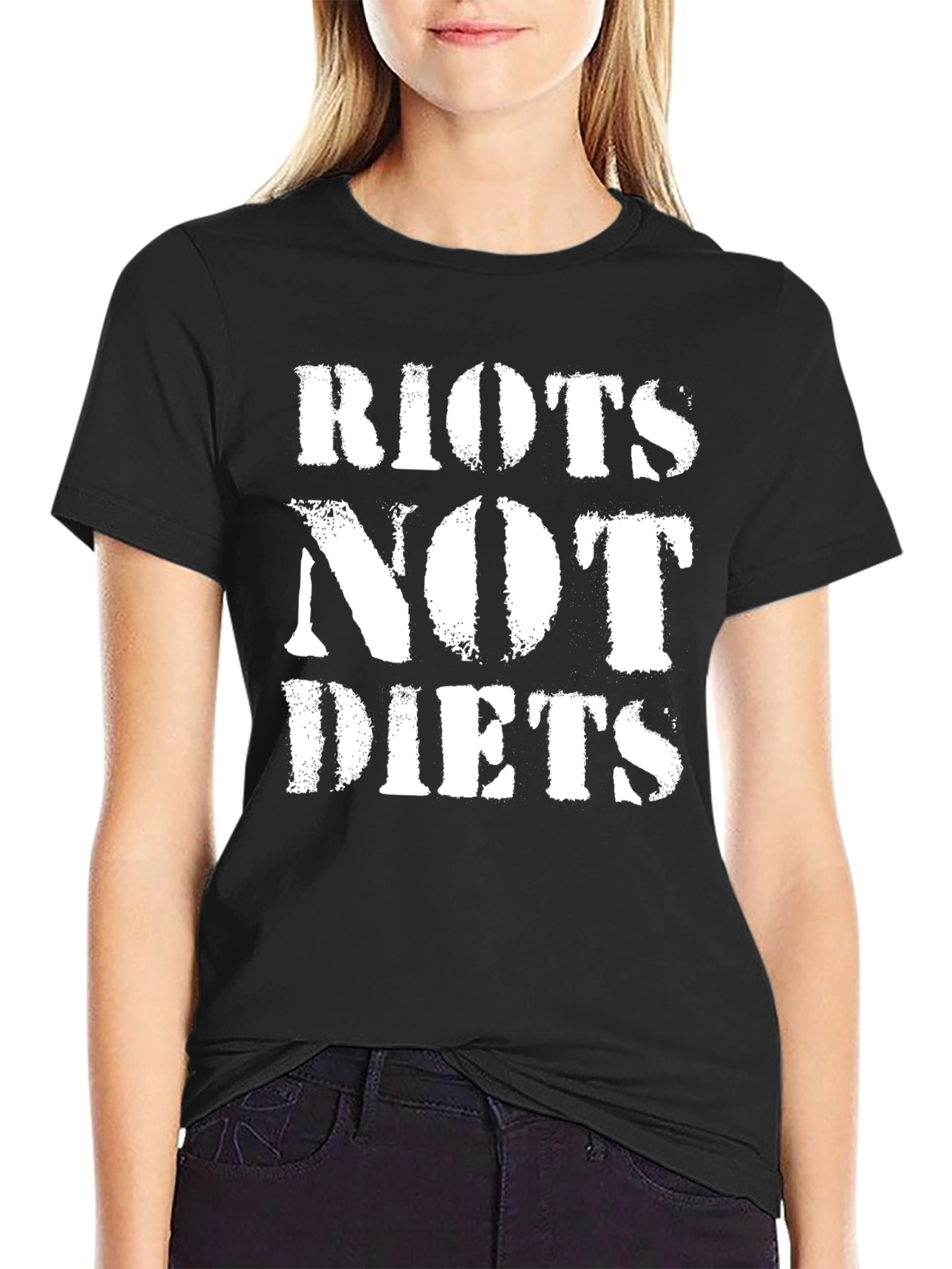 Riots Not Diets Graphic Tee - Bold Statement T-Shirt