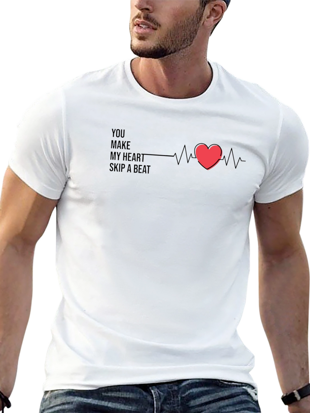 Heartbeat Graphic Tee - Romantic Casual Wear
