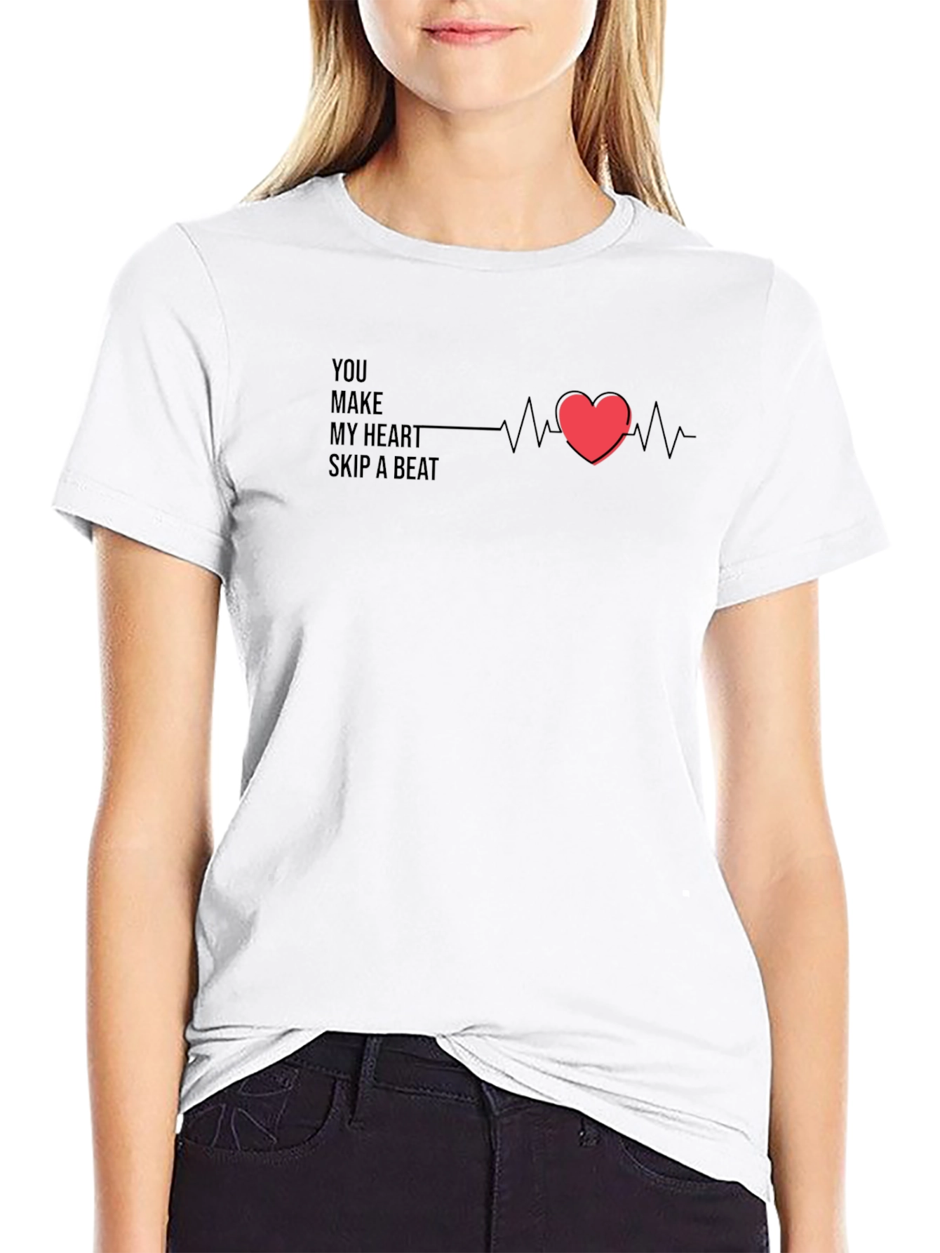 Heartbeat Graphic Tee - Romantic Casual Wear