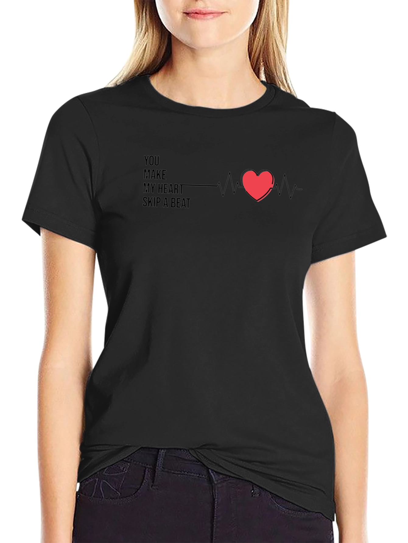 Heartbeat Graphic Tee - Romantic Casual Wear