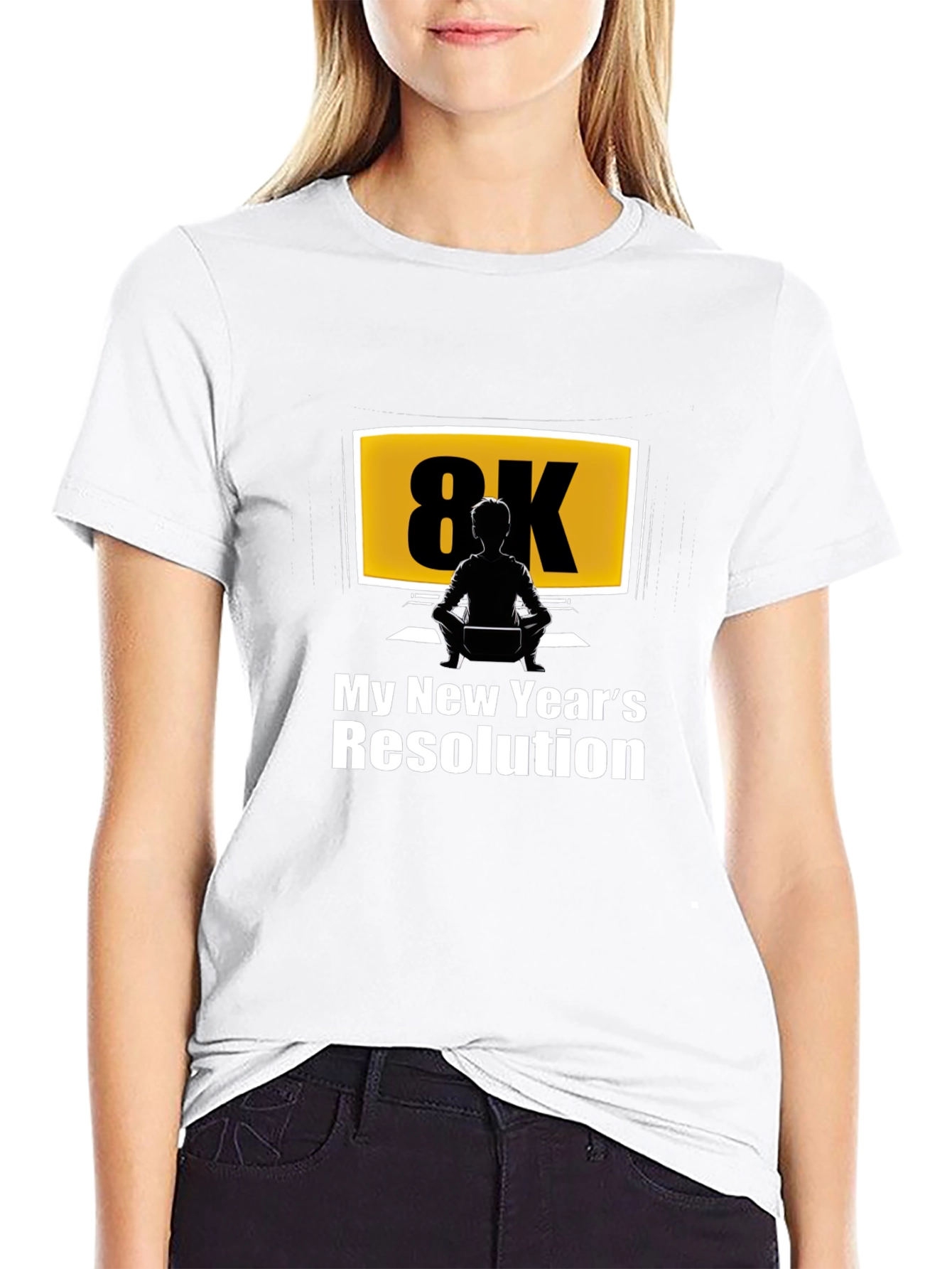 8K New Years Resolution Black T-Shirt