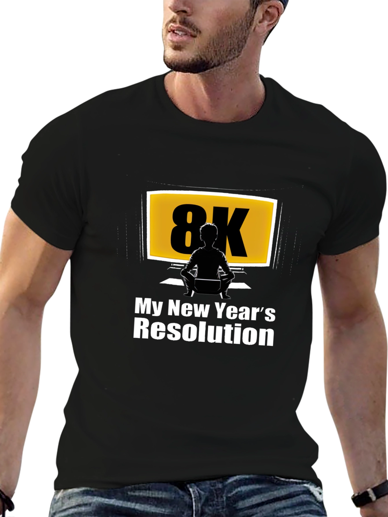 8K New Years Resolution Black T-Shirt