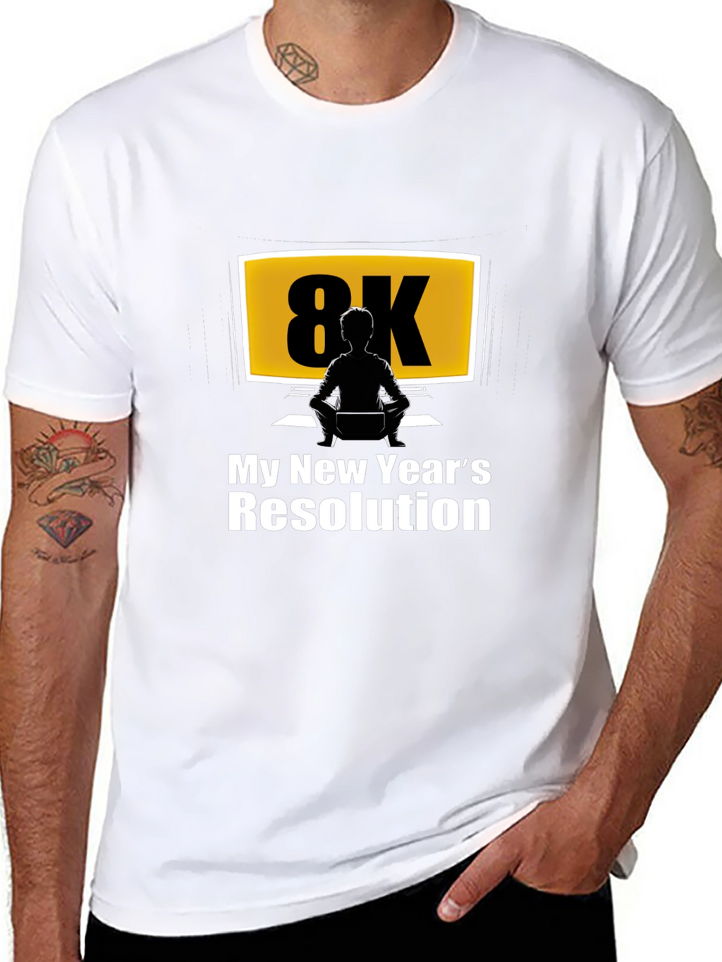 8K New Years Resolution Black T-Shirt