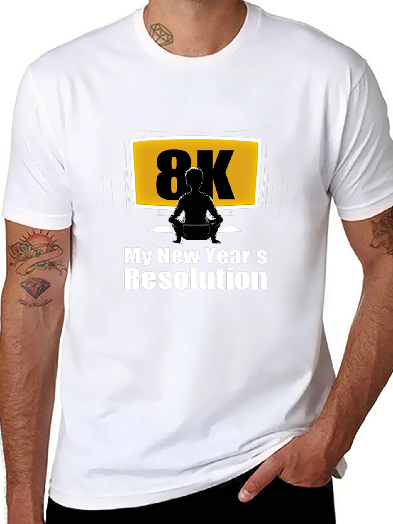 8K New Years Resolution Black T-Shirt