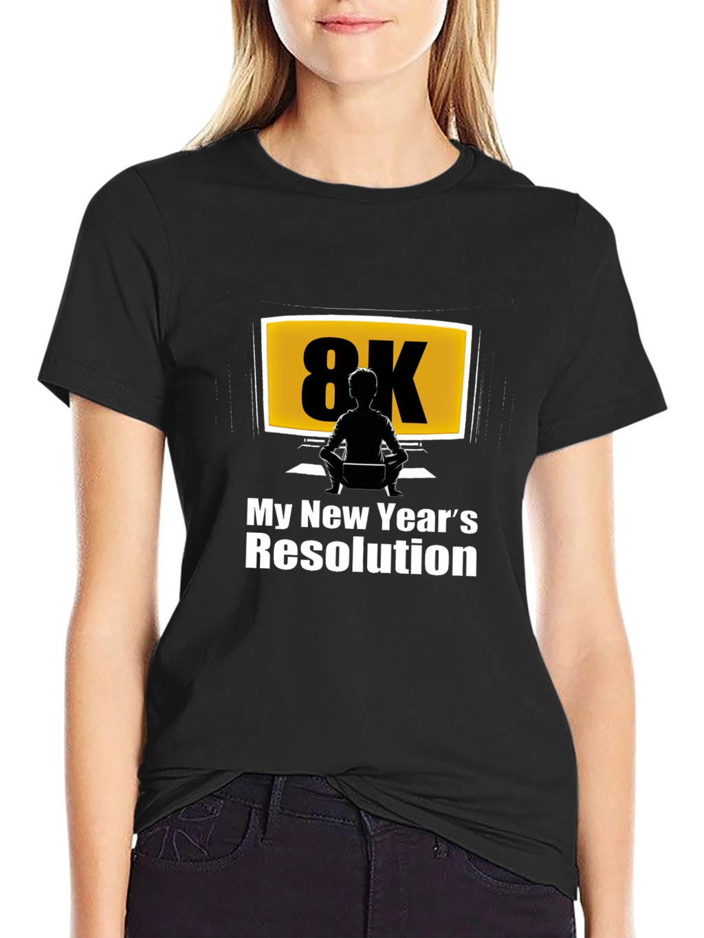 8K New Years Resolution Black T-Shirt