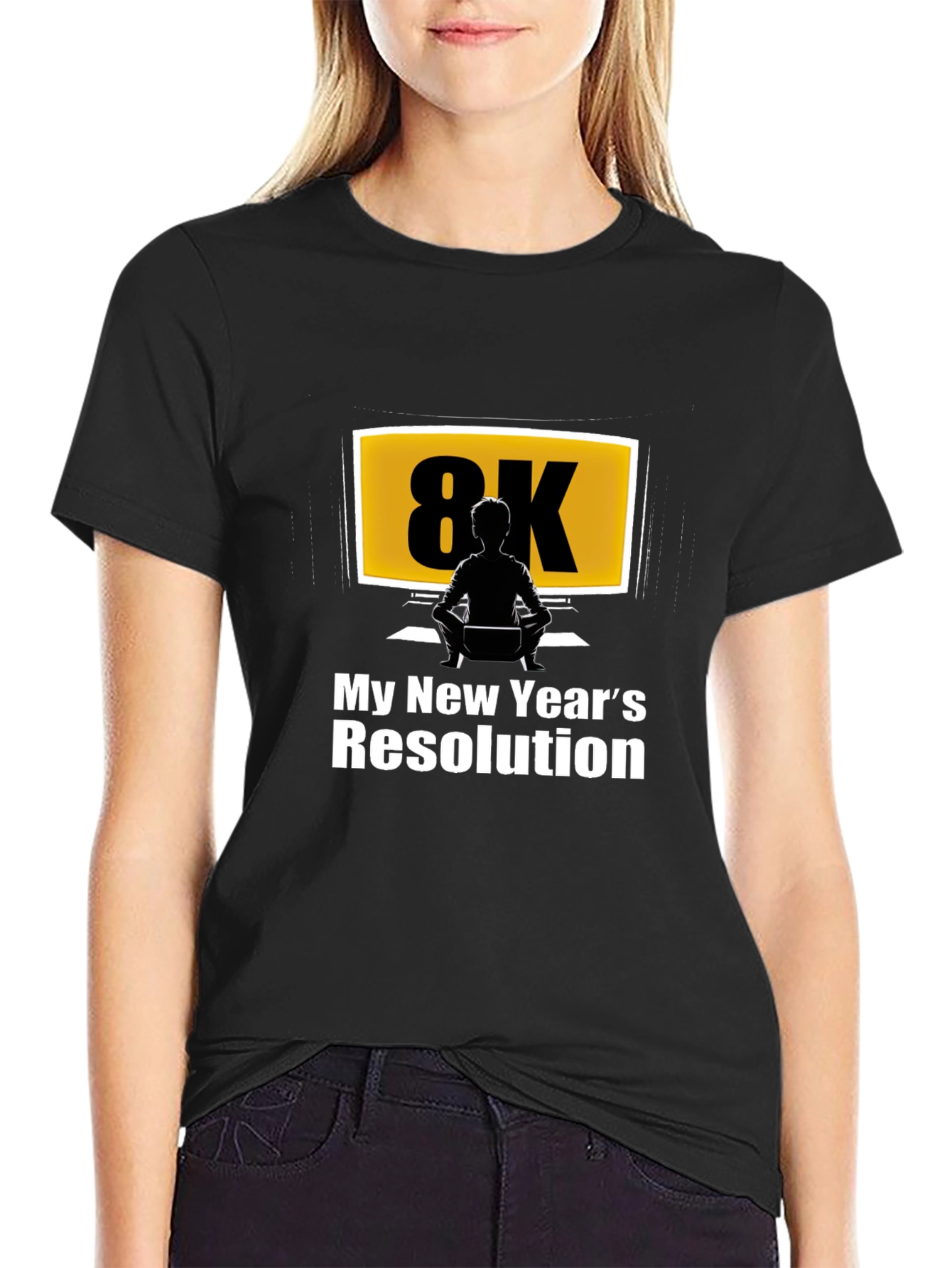 8K New Years Resolution Black T-Shirt