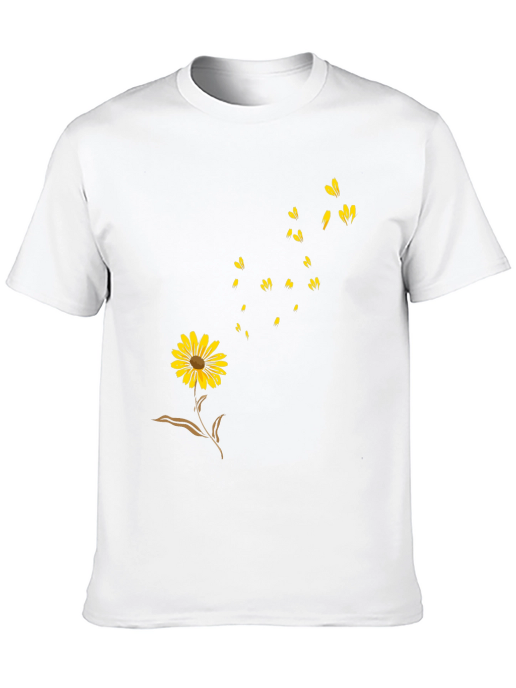 Black Floral Graphic T-Shirt - Casual Wear
