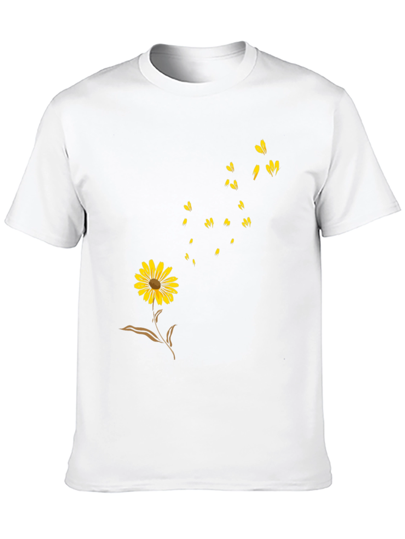 Black Floral Graphic T-Shirt - Casual Wear